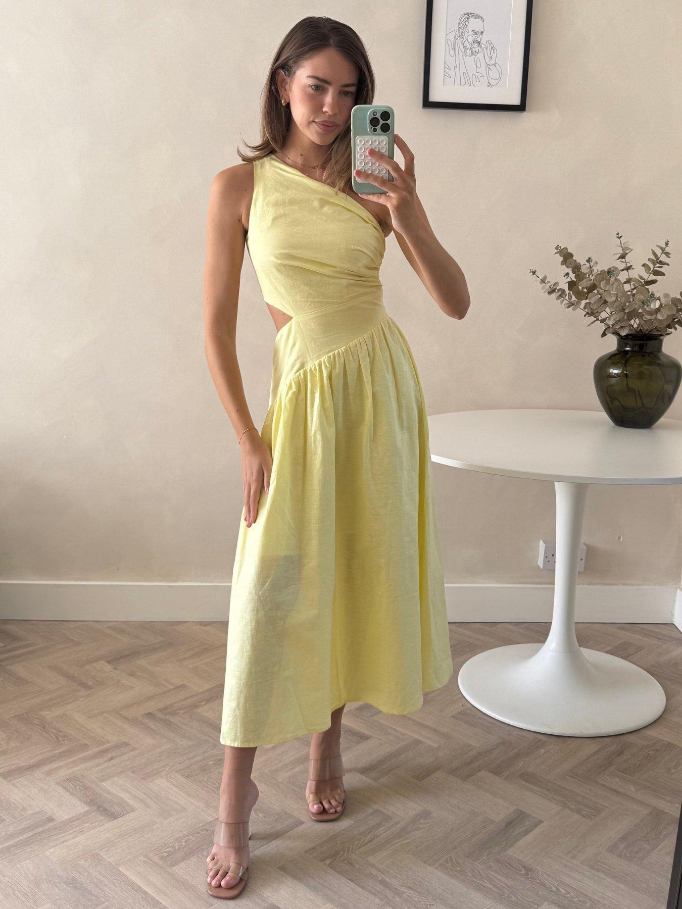 Style Cheat Jasmine Cut Out Midi Dress - Yellow