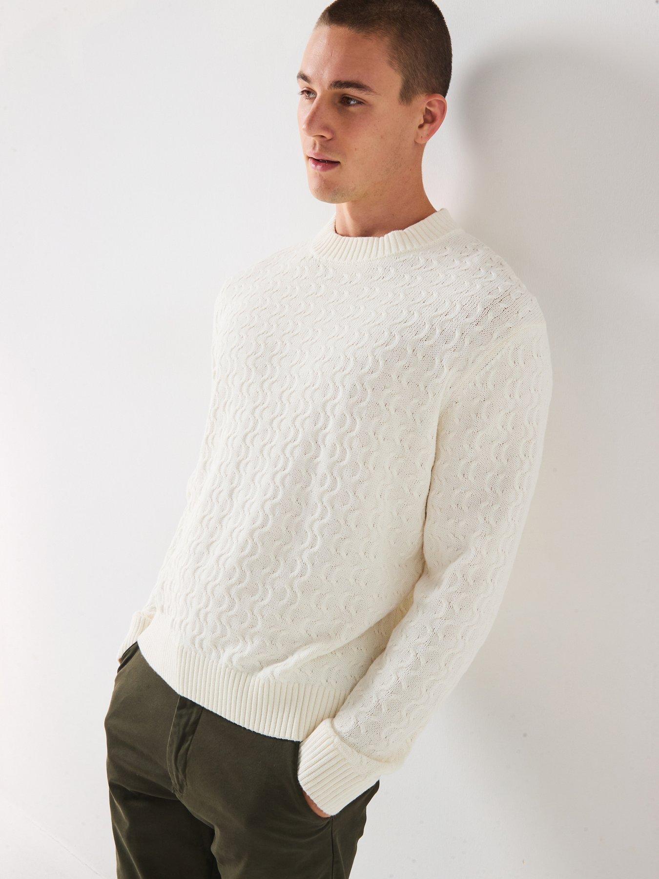 Selected Homme Philip Long Sleeve Relaxed Fit Knitted Jumper - Cream
