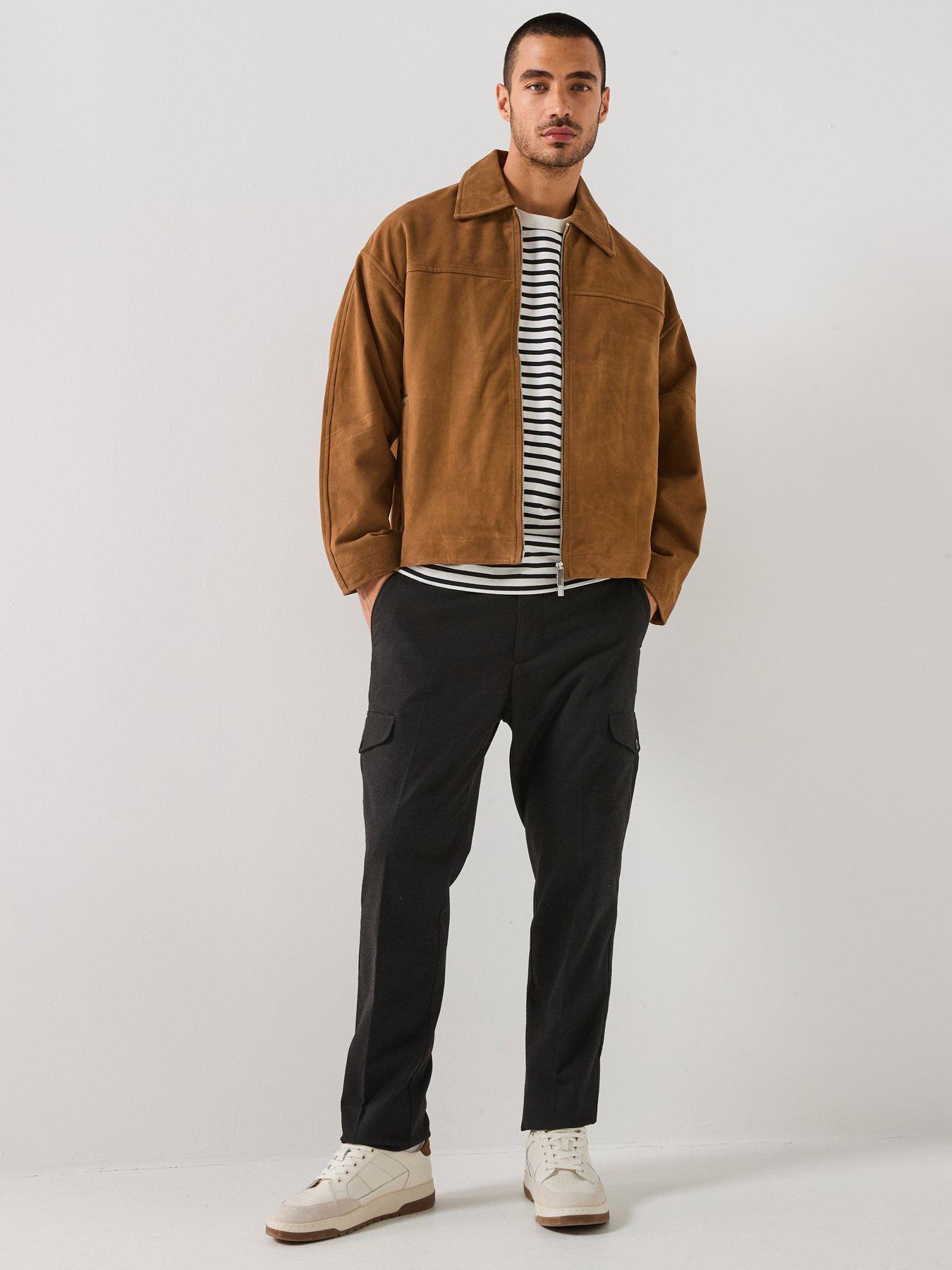Image 3 of 6 of Selected Lucas Suede Bomber Jacket - Brown