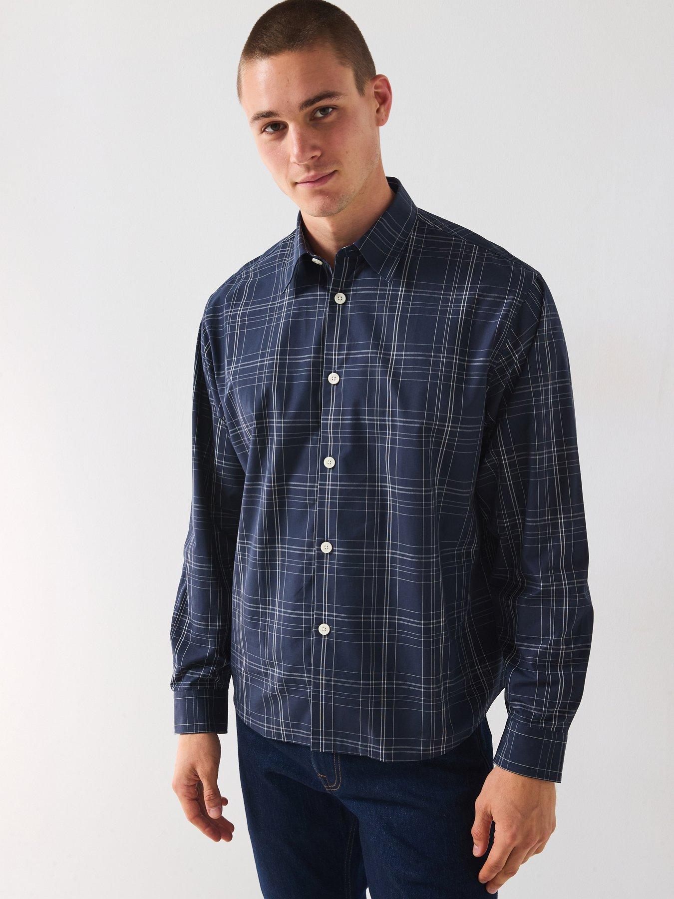 Image 1 of 6 of Selected Selected Ben Long Sleeve Checked Casual Shirt