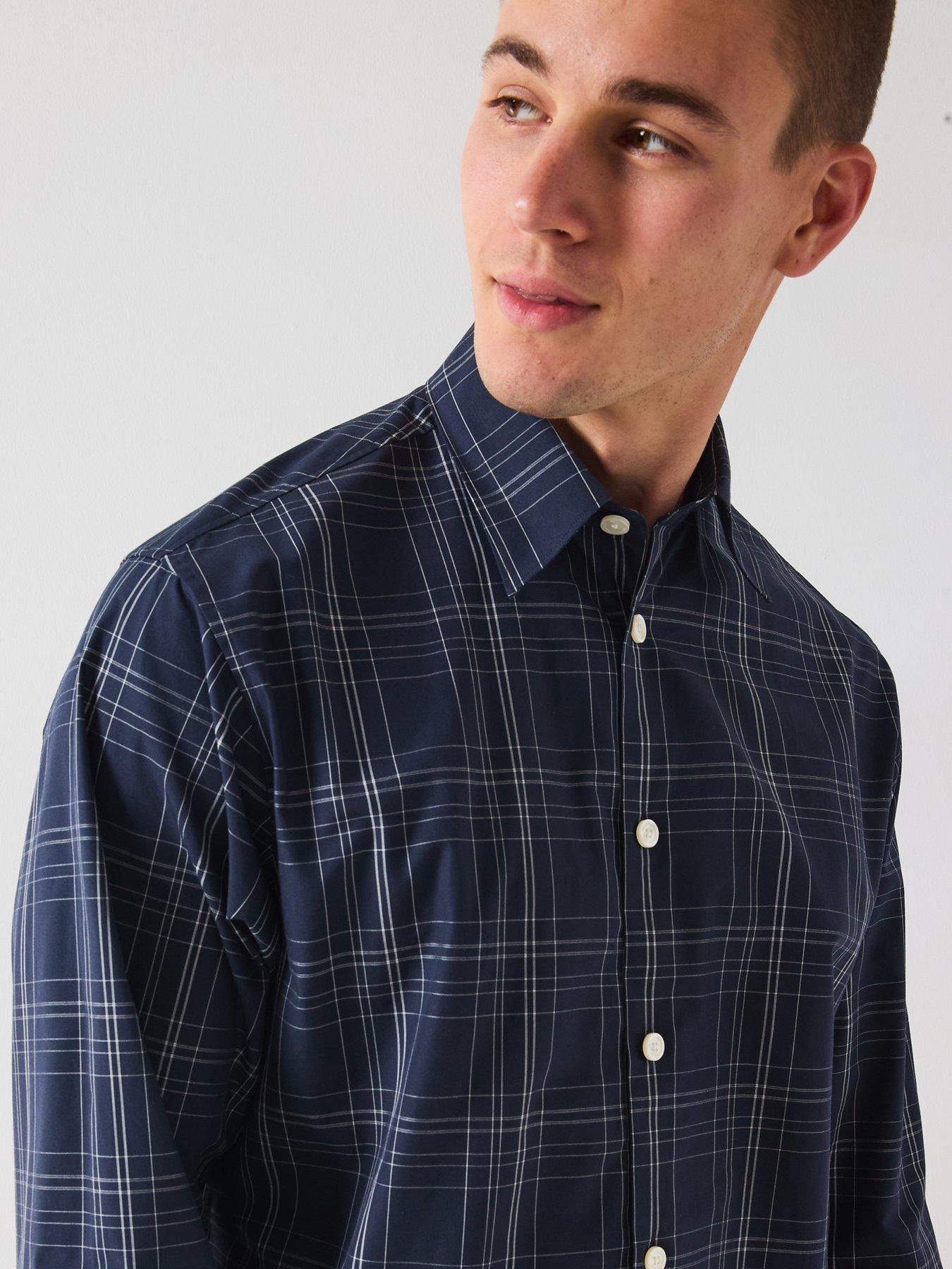 Image 4 of 6 of Selected Selected Ben Long Sleeve Checked Casual Shirt