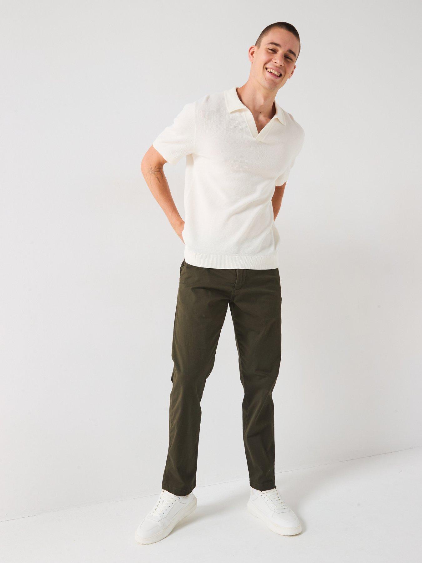 Image 3 of 6 of Selected Selected Short Sleeve Knitted Open Collar Polo Top
