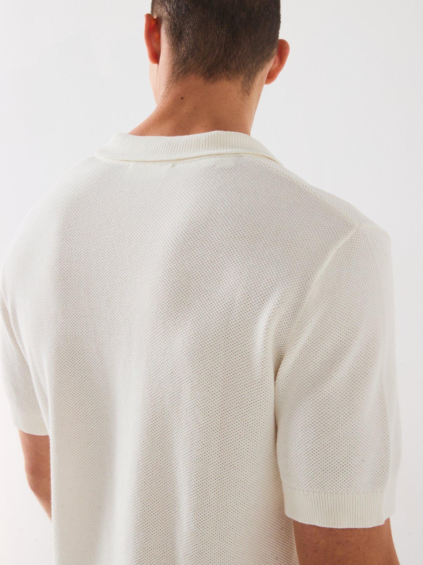 Image 6 of 6 of Selected Selected Short Sleeve Knitted Open Collar Polo Top