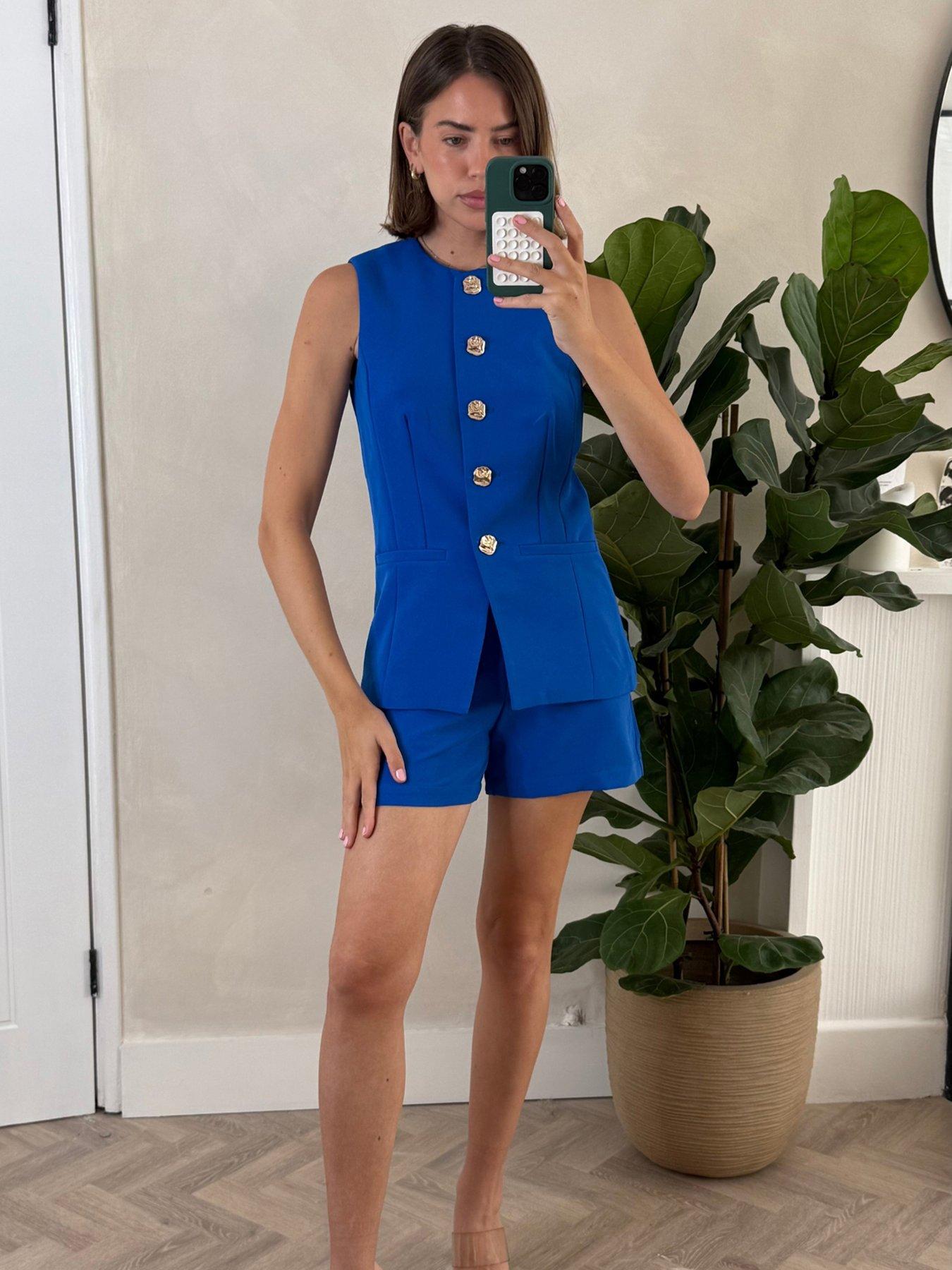 Image 2 of 4 of Style Cheat Tailored Shorts - Cobalt