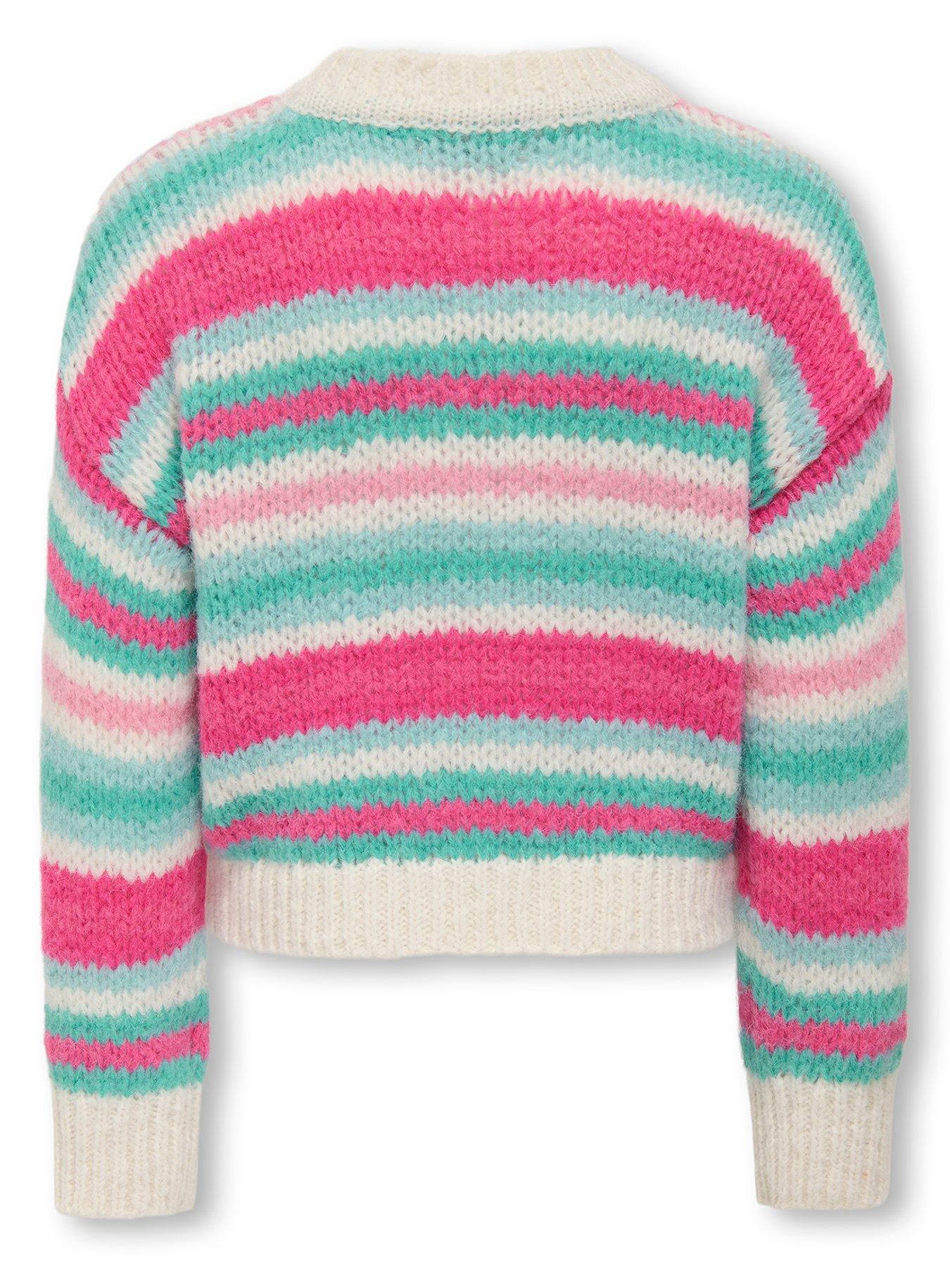 only-kids-girls-stripe-chunky-knitted-jumper-multiback
