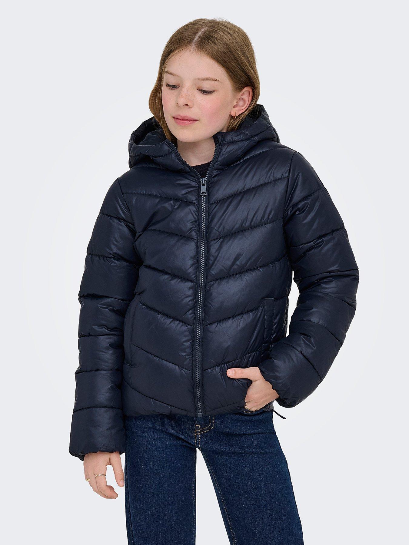 Only Kids Girls Lightweight Quilted Jacket - Navy