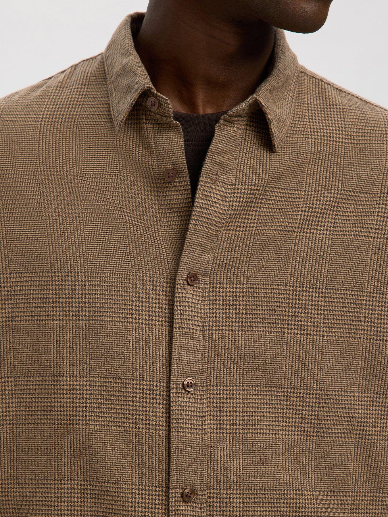Image 5 of 6 of Selected Selected Noah Long Sleeve Brushed Casual Shirt