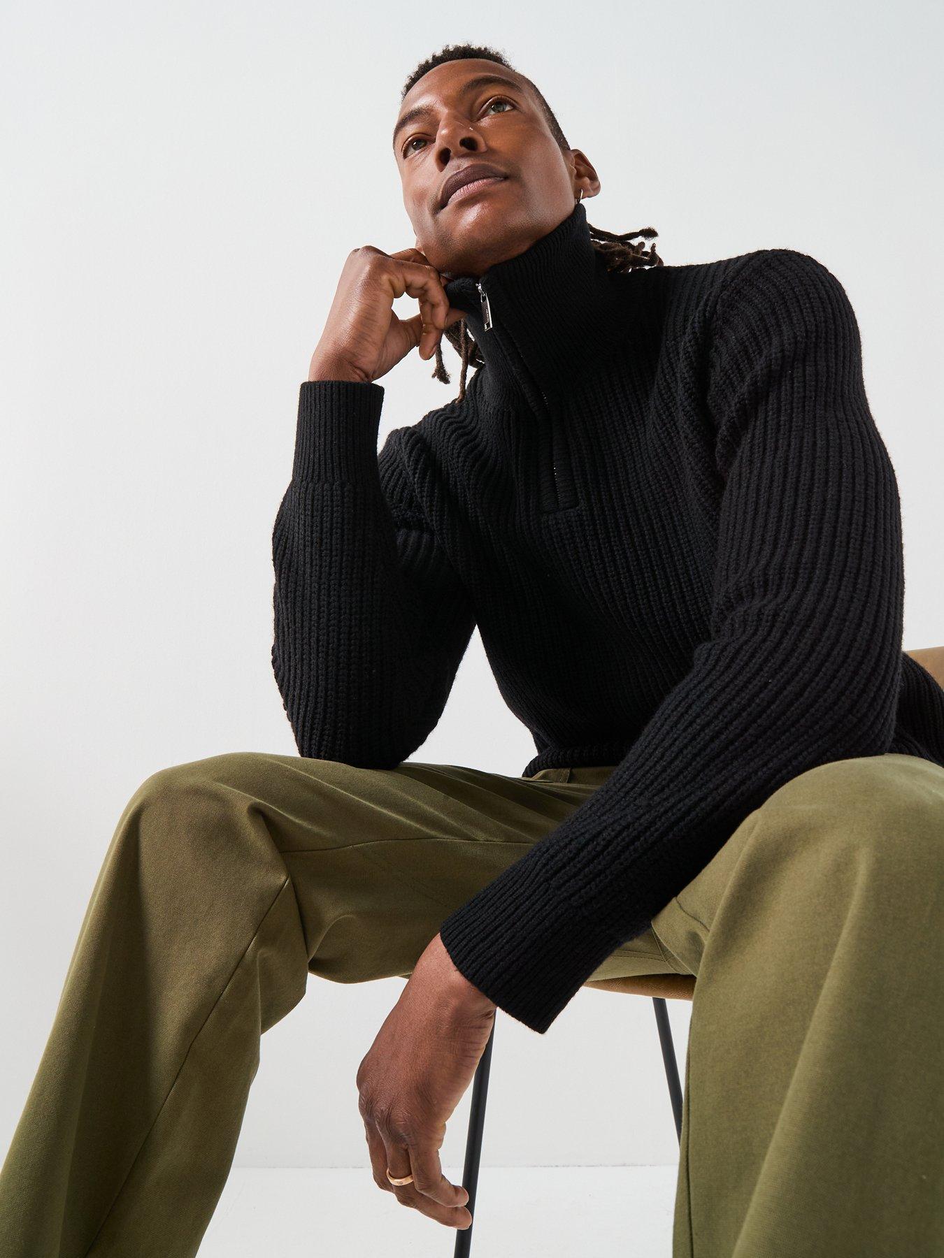 Image 6 of 6 of Selected Selected Land Half Zip Knitted Jumper