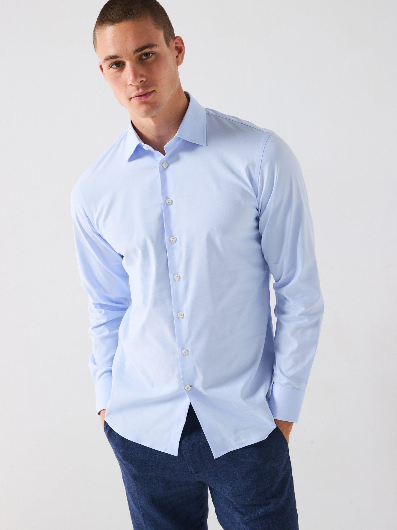 Image 1 of 6 of Selected Selected Slim Performance Long Sleeve Formal Shirt