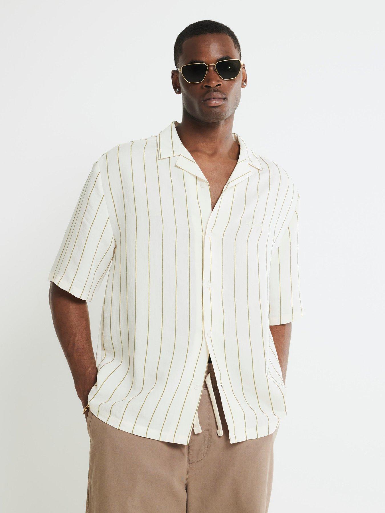 river-island-boxy-fit-stripe-revere-shirt-beige