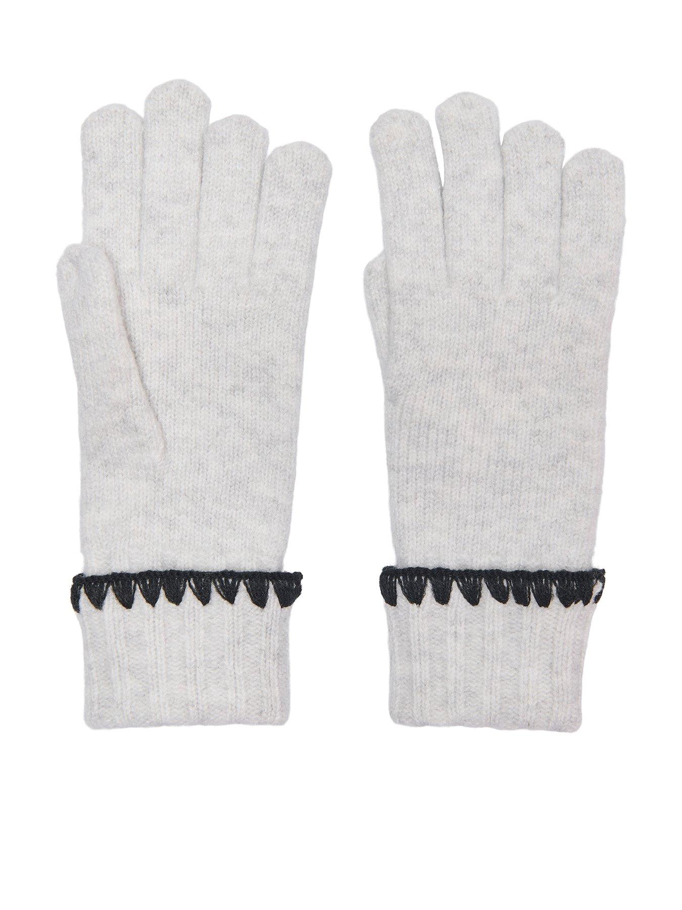 Only Kids Girls Whipstitch Knitted Gloves - Light Grey
