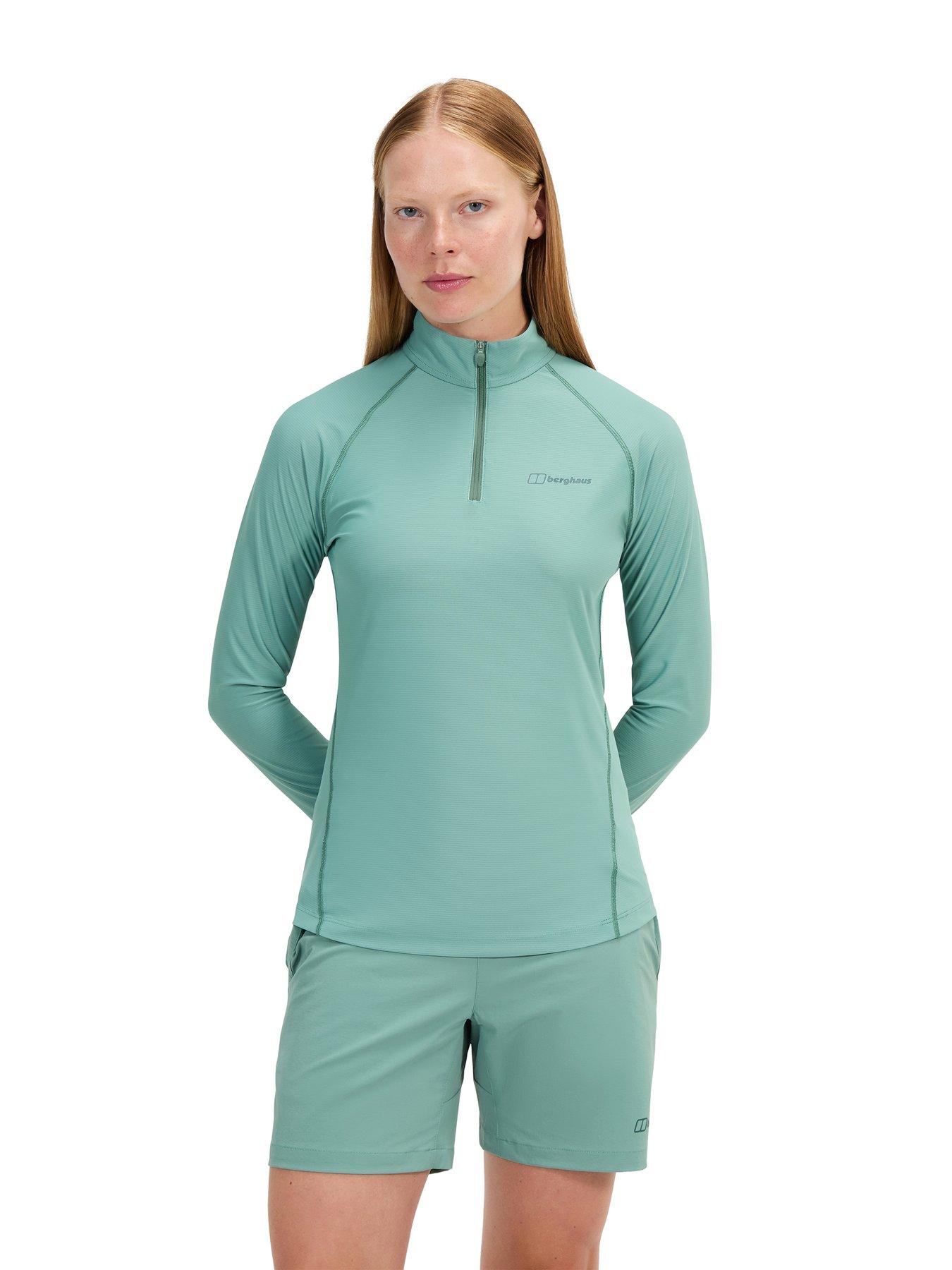 berghaus-womens-247-tech-half-zip-long-sleeved-top-green