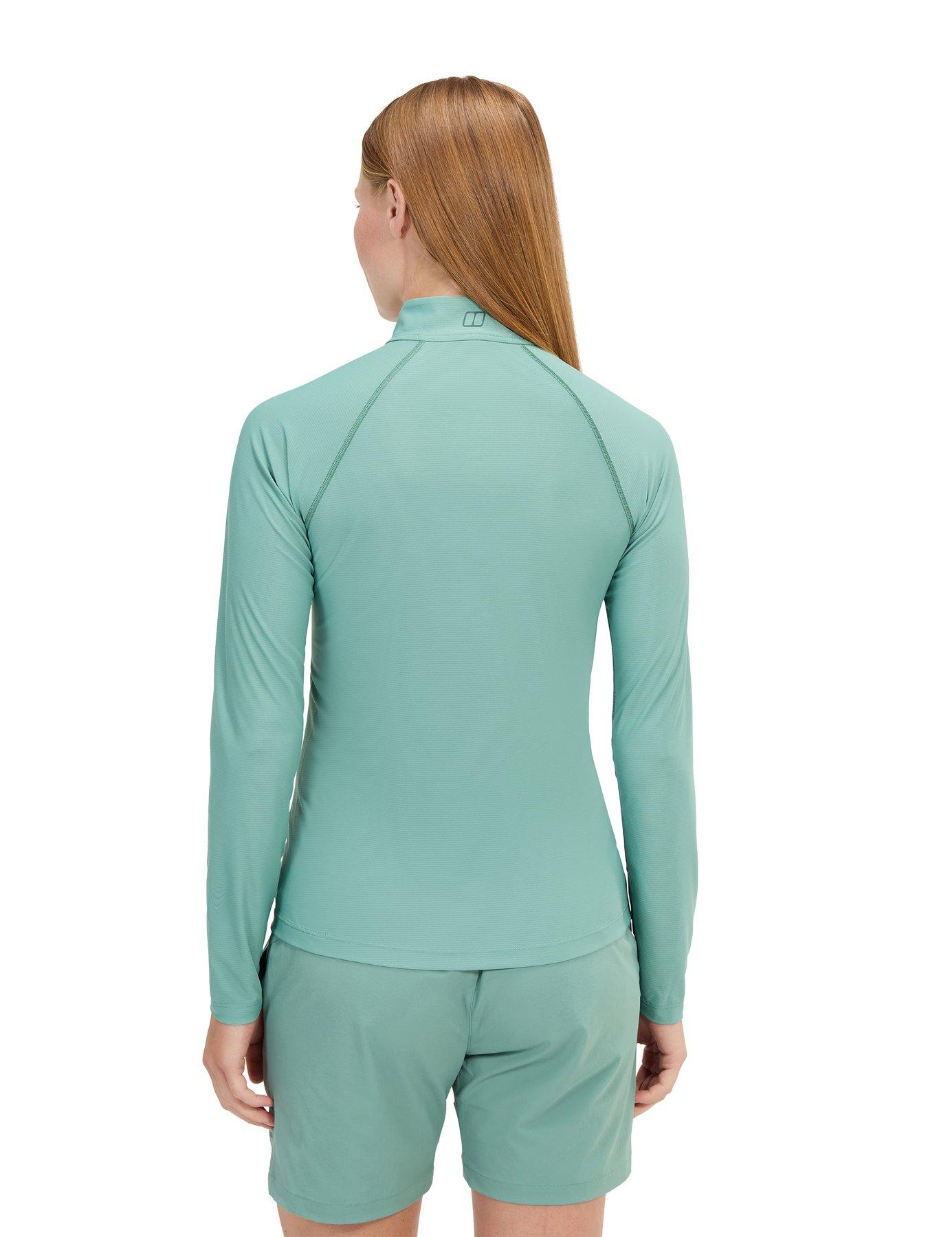 berghaus-womens-247-tech-half-zip-long-sleeved-top-greenstillFront
