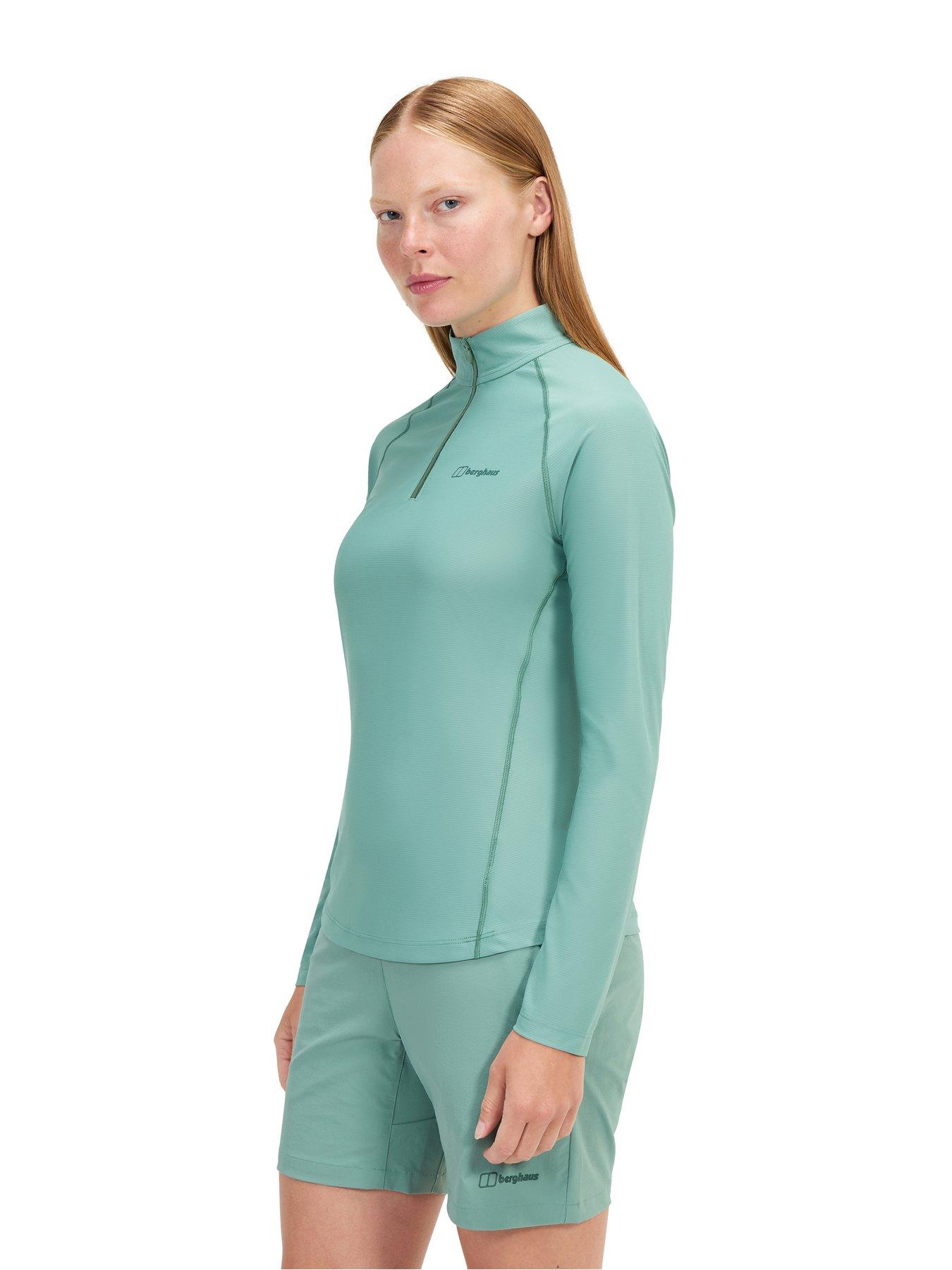 berghaus-womens-247-tech-half-zip-long-sleeved-top-greenoutfit