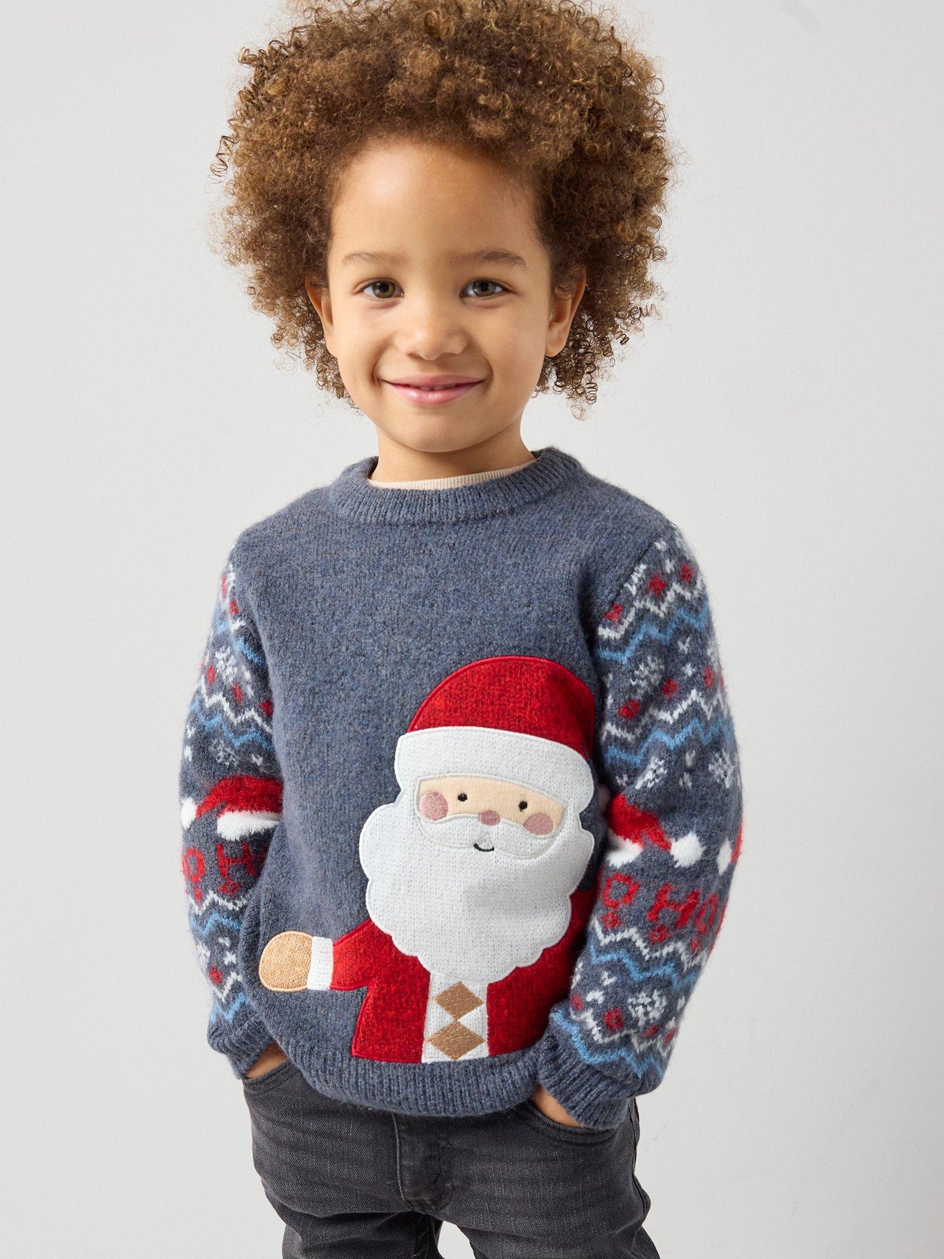 the-very-collection-boys-christmas-fairisle-santa-knitted-jumper-multifront