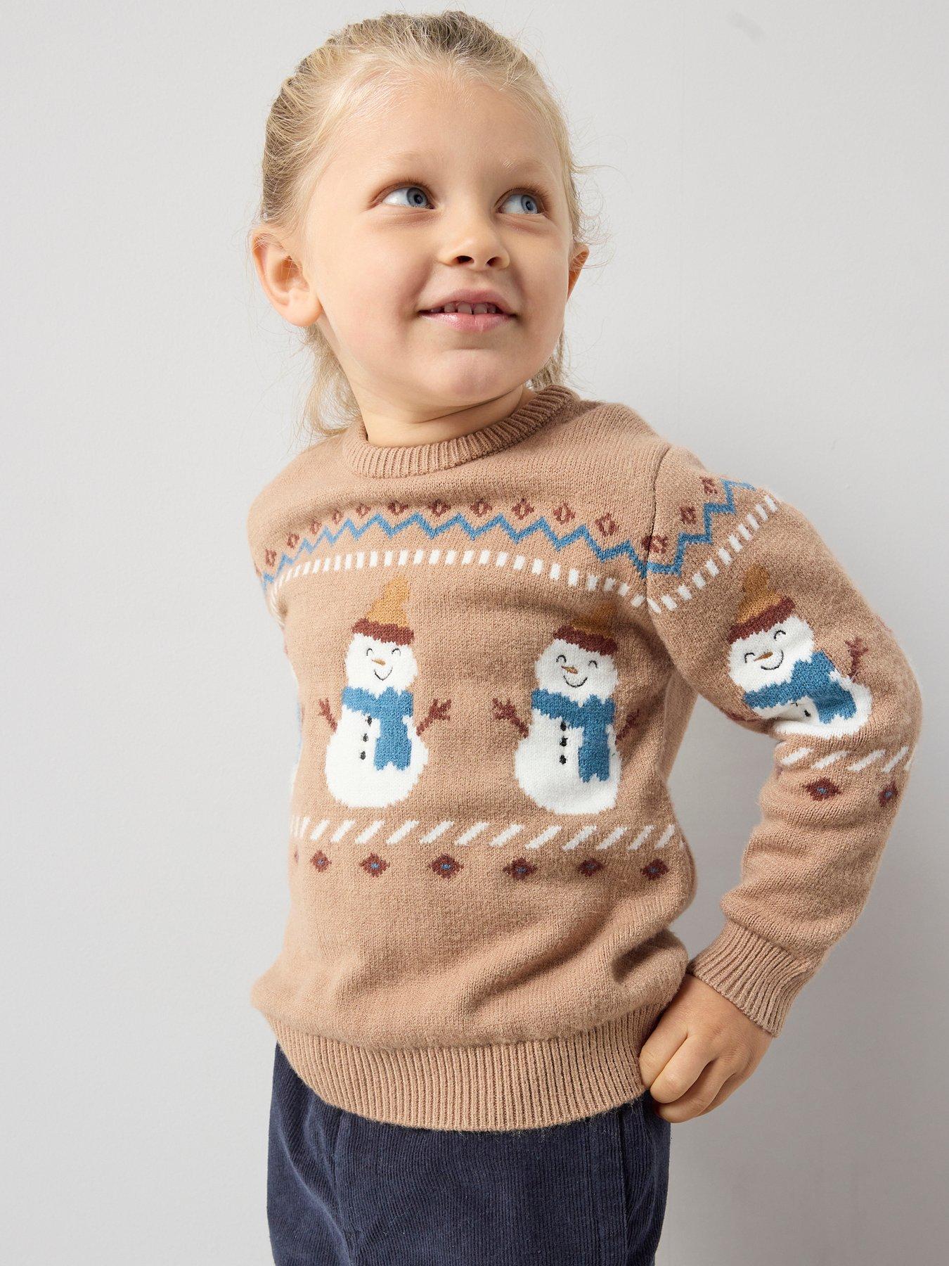 The Very Collection Boys Snowman Christmas Knitted Jumper - Multi