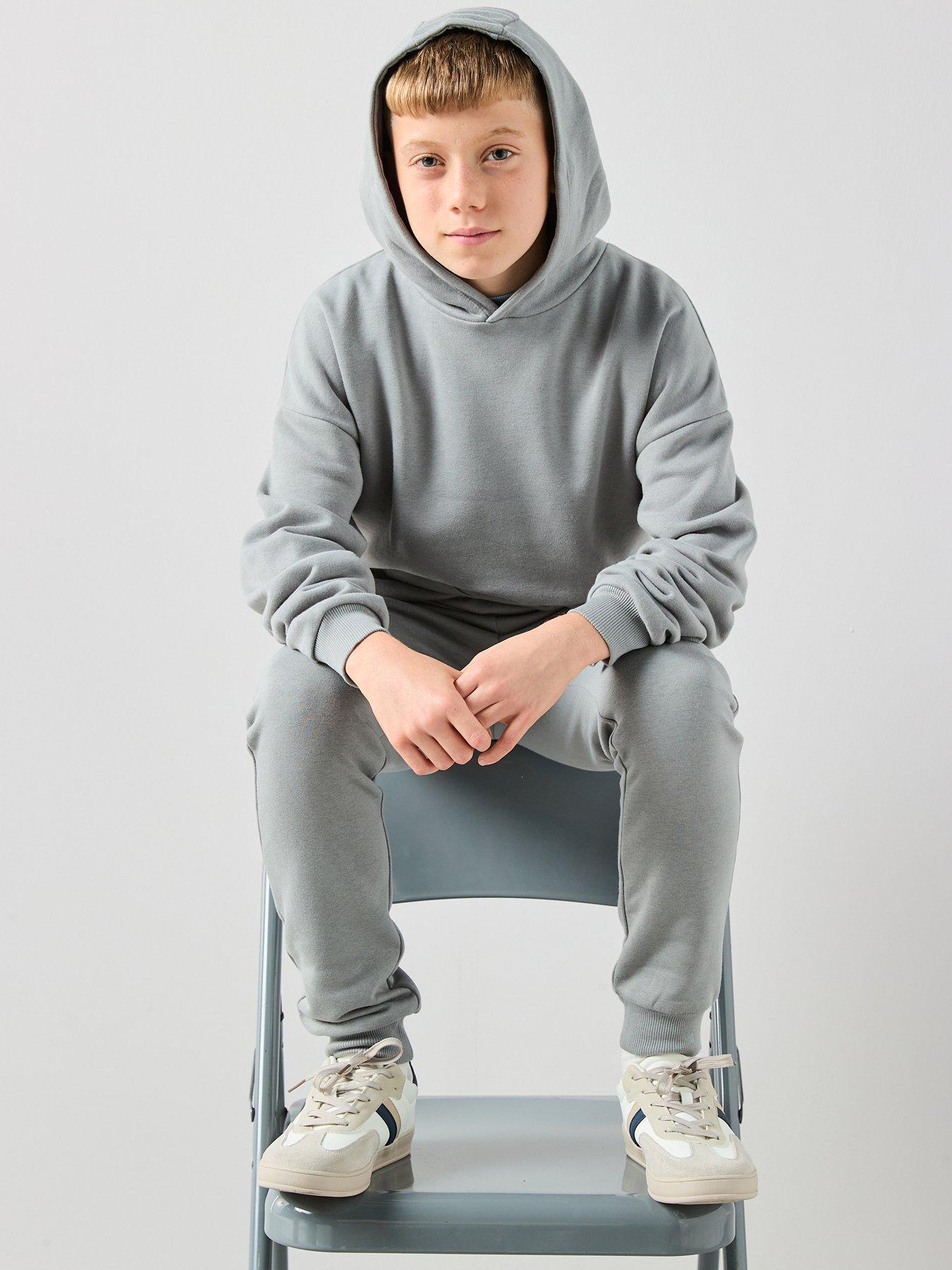 Image 4 of 6 of The Very Collection Boys Drop Shoulder Hoodie And Jogger Set - Grey