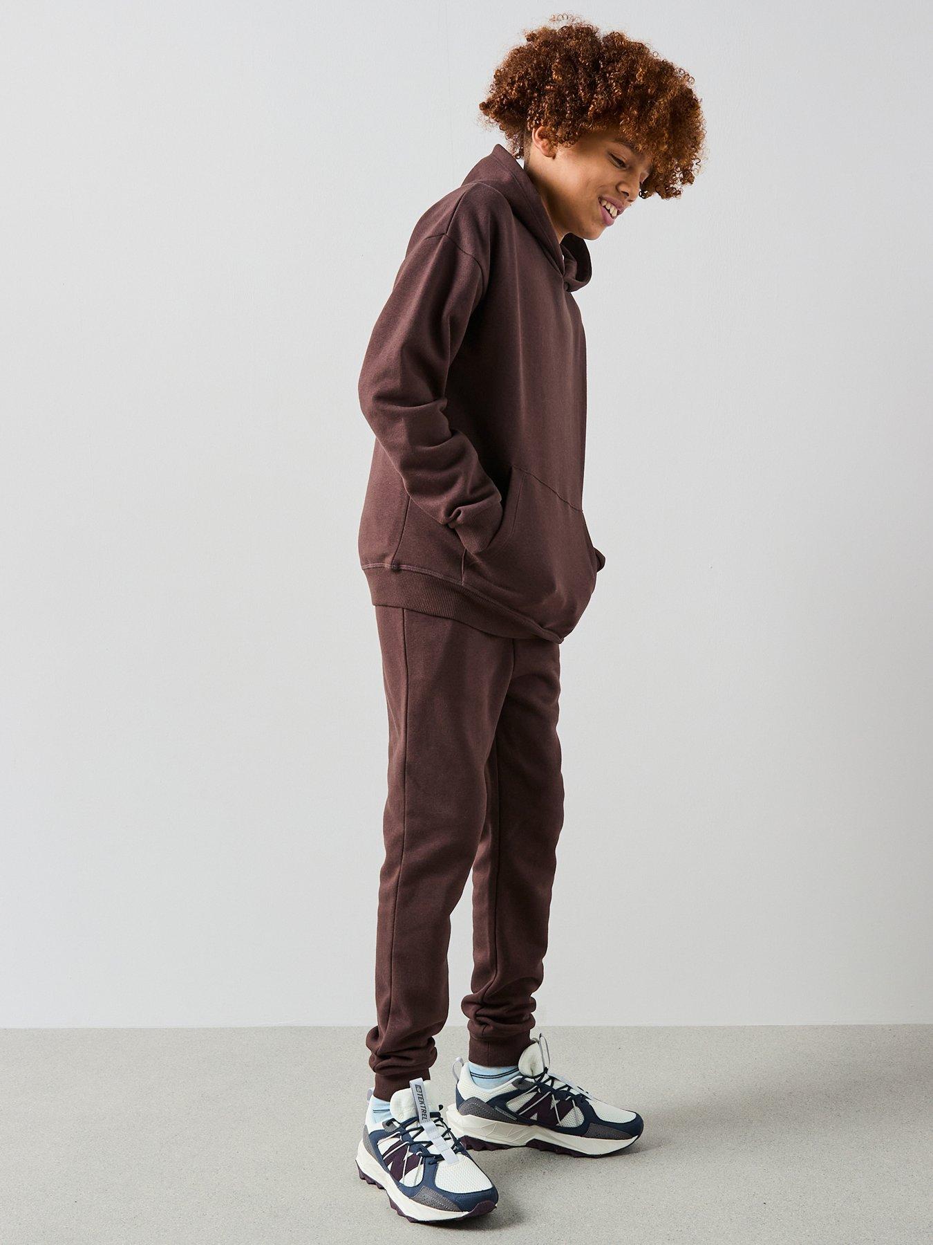 the-very-collection-boys-drop-shoulder-hoodie-and-jogger-set-brown