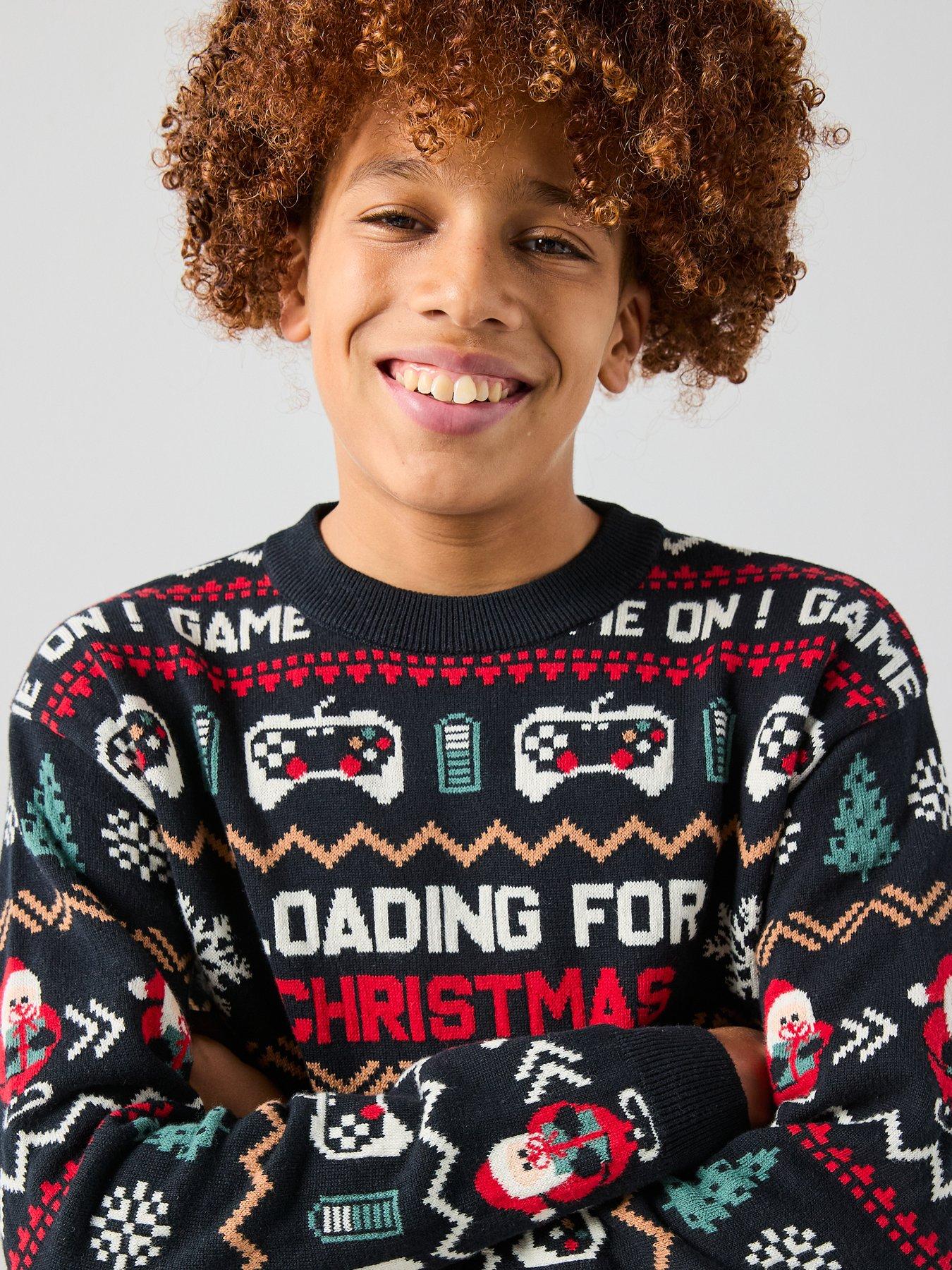 the-very-collection-boys-christmas-gaming-knitted-jumper-multioutfit