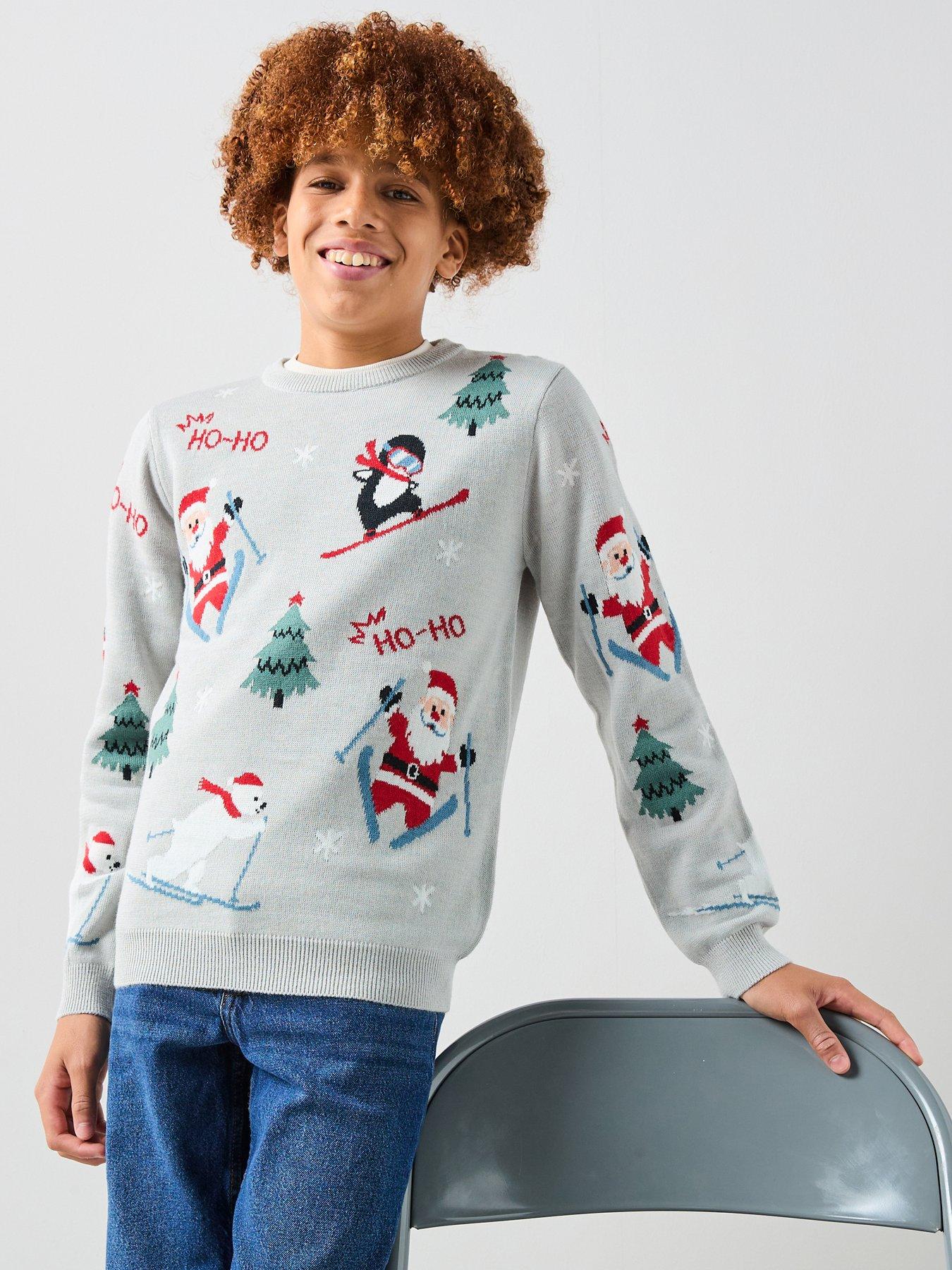The Very Collection Boys Christmas Character Ski Knitted Jumper - Multi
