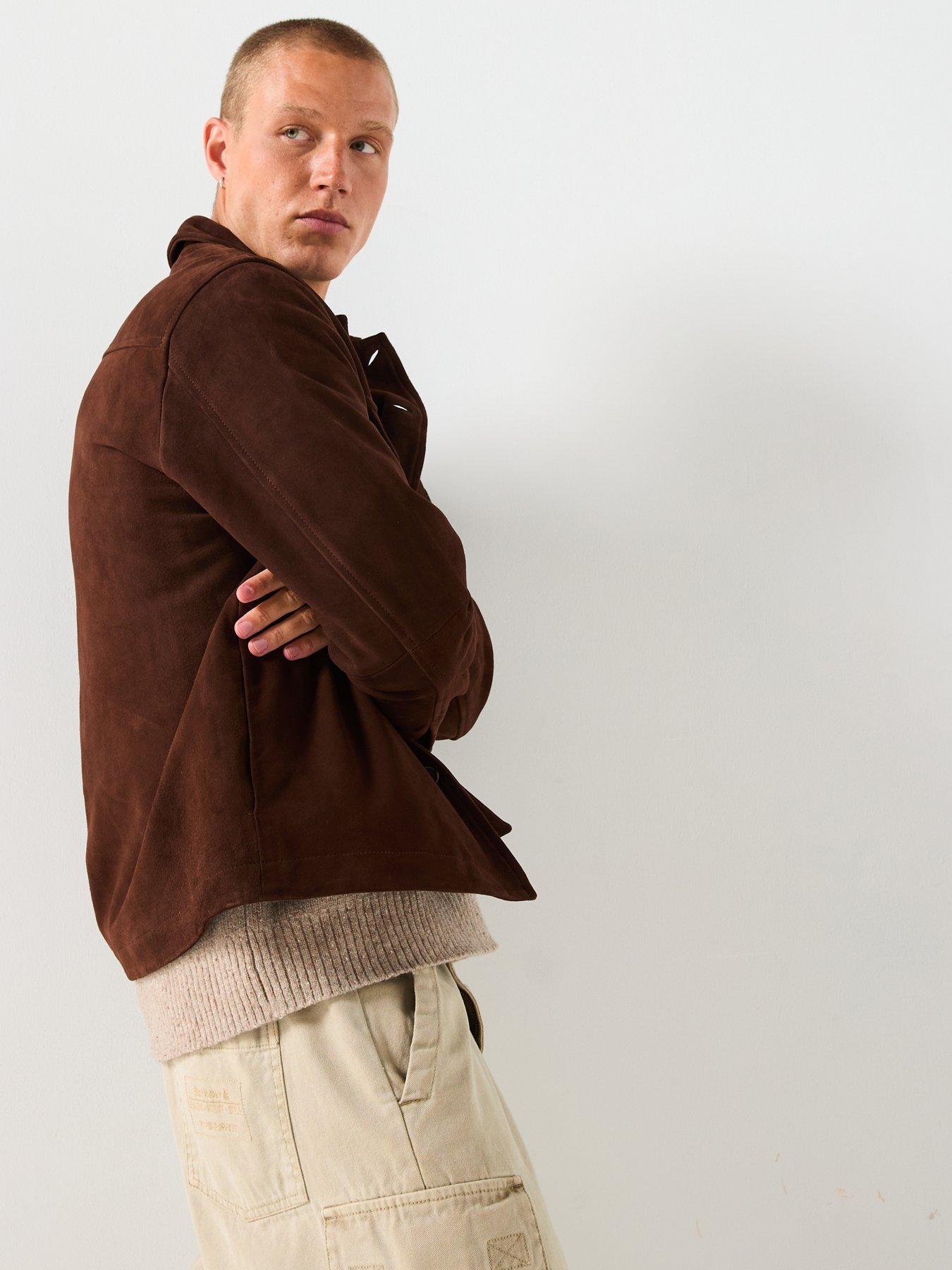 selected-thom-suede-over-shirt-brownstillFront