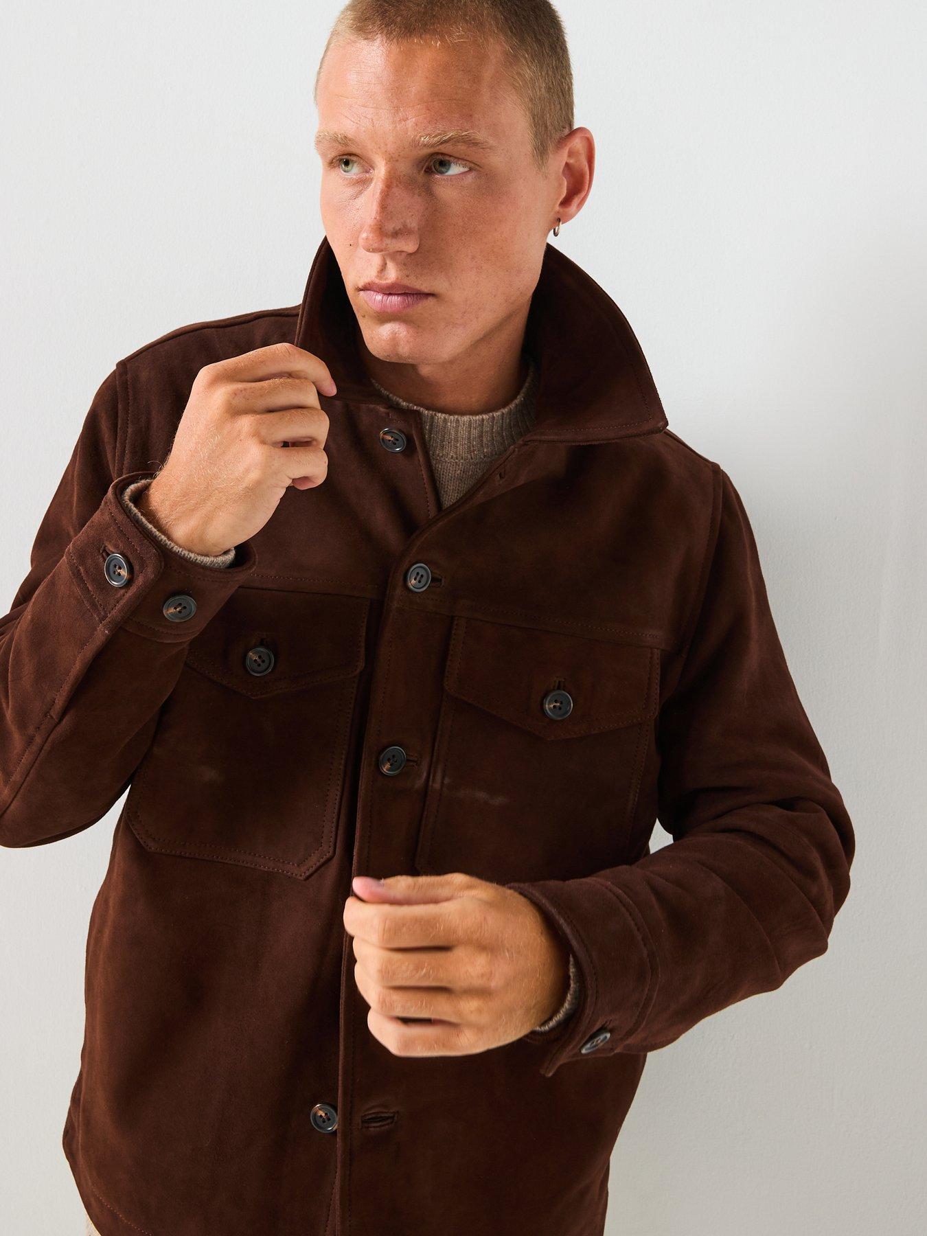 Image 4 of 6 of Selected Selected Thom Suede Over Shirt