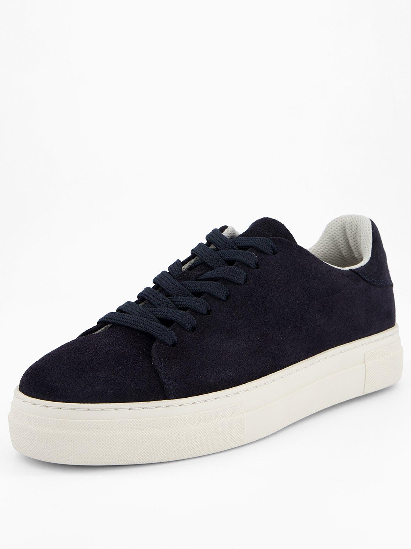 Image 2 of 7 of Selected David Chunky Suede Cupsole Trainer - Navy