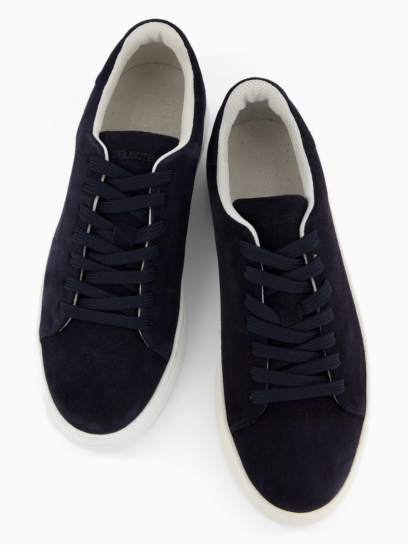 Image 3 of 7 of Selected David Chunky Suede Cupsole Trainer - Navy