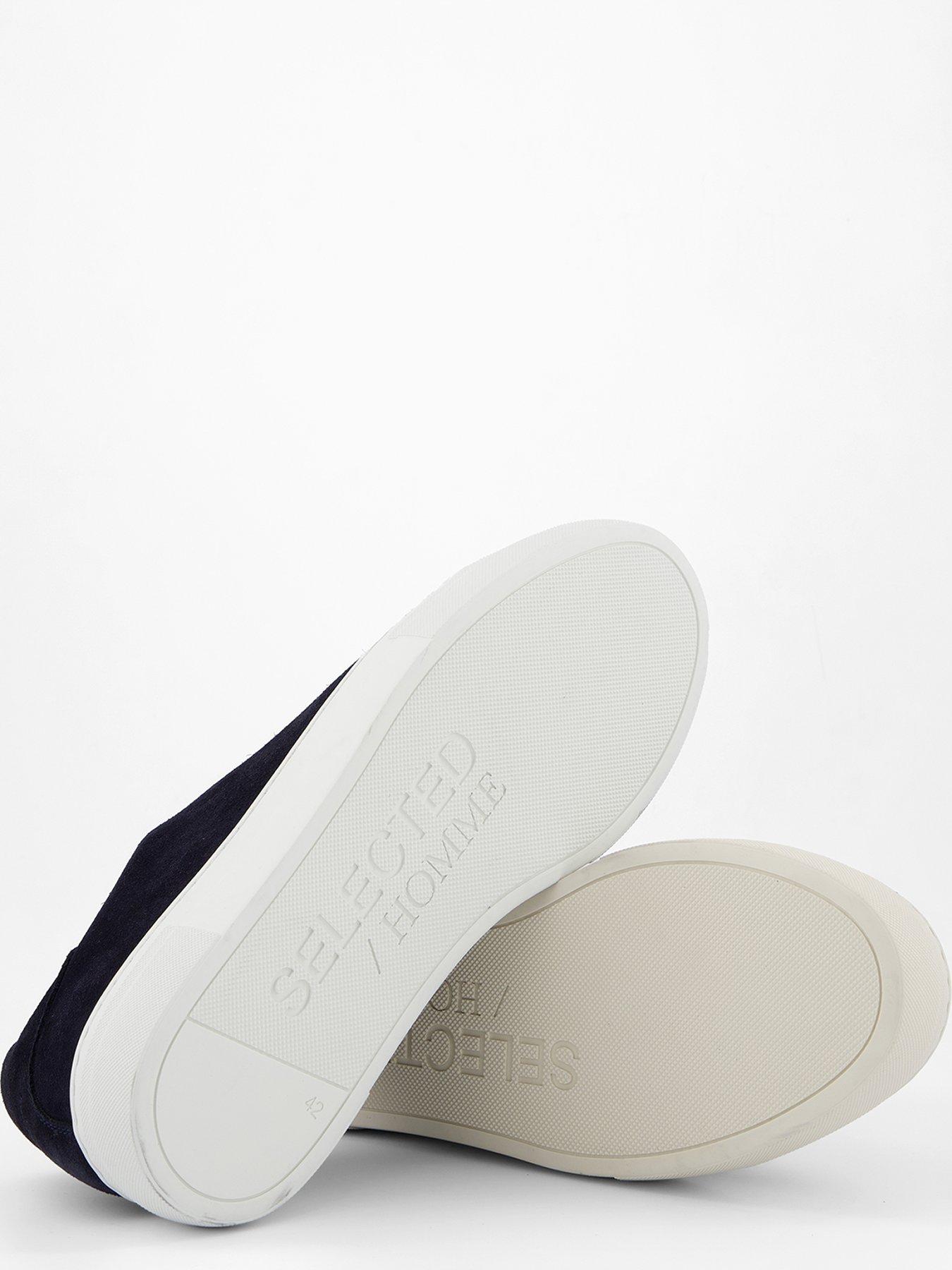 Image 4 of 7 of Selected David Chunky Suede Cupsole Trainer - Navy