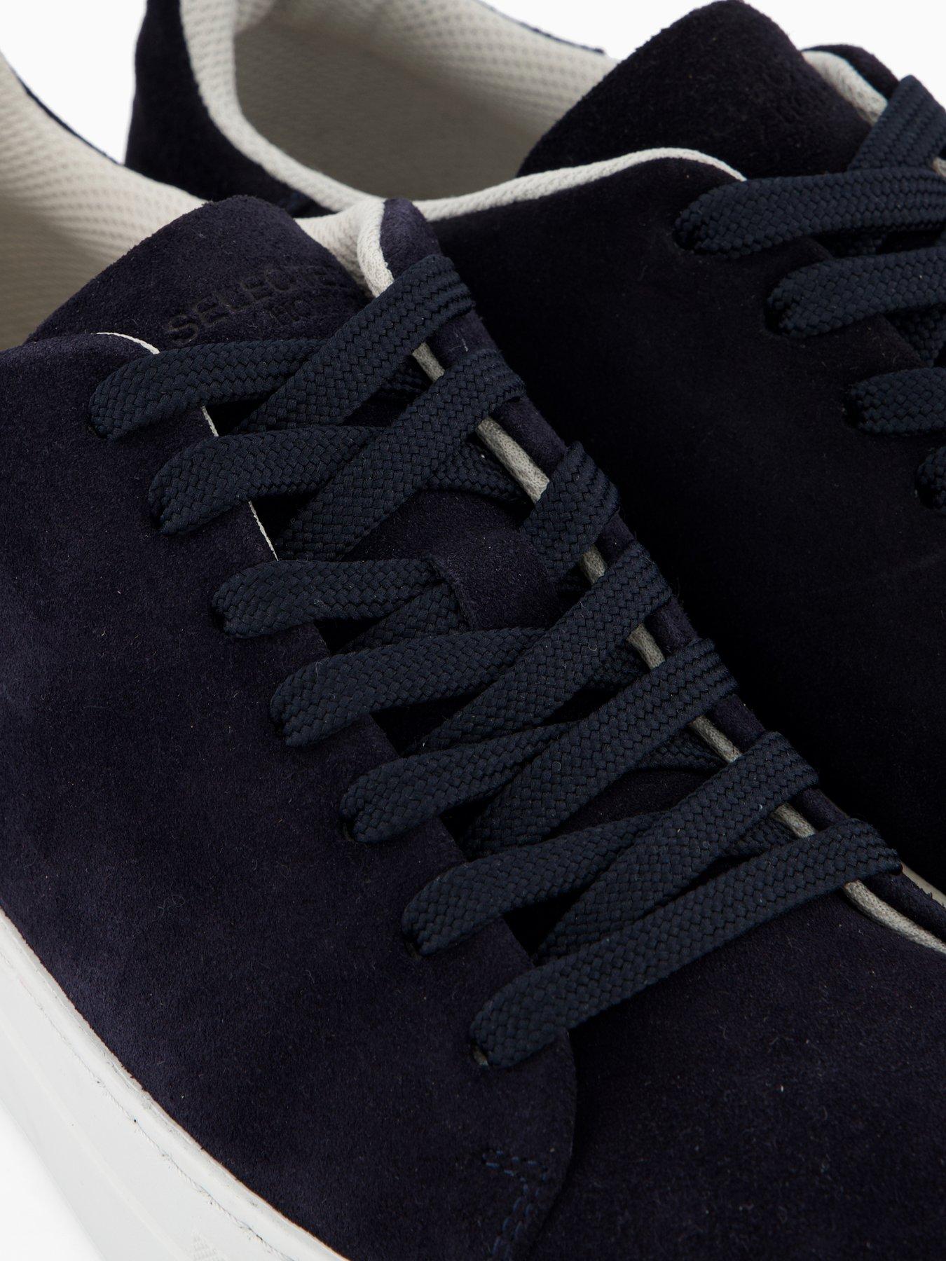 Image 5 of 7 of Selected David Chunky Suede Cupsole Trainer - Navy