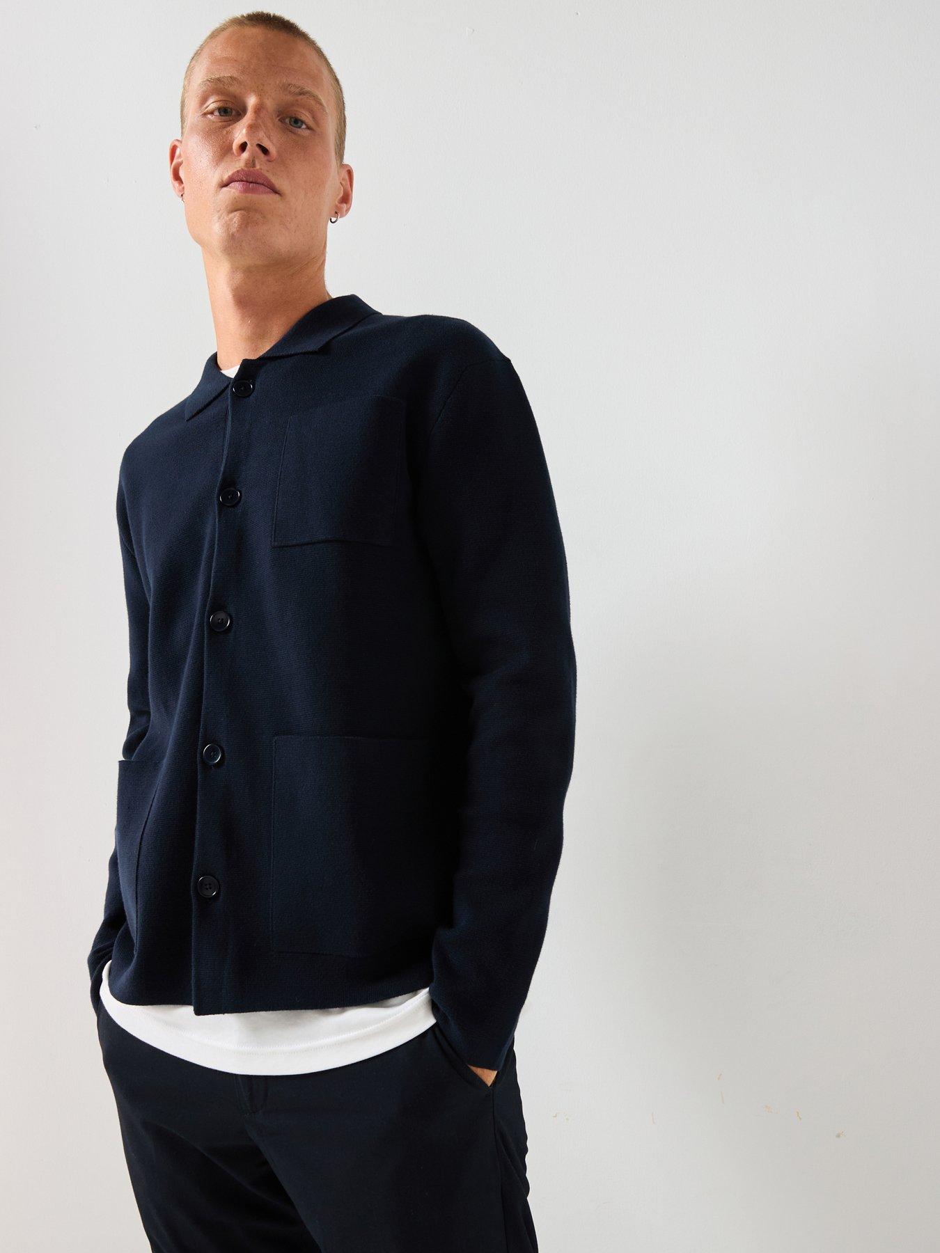 Image 1 of 6 of Selected Selected Mike Light Long Sleeve Relaxed Fit Knitted Cardigan