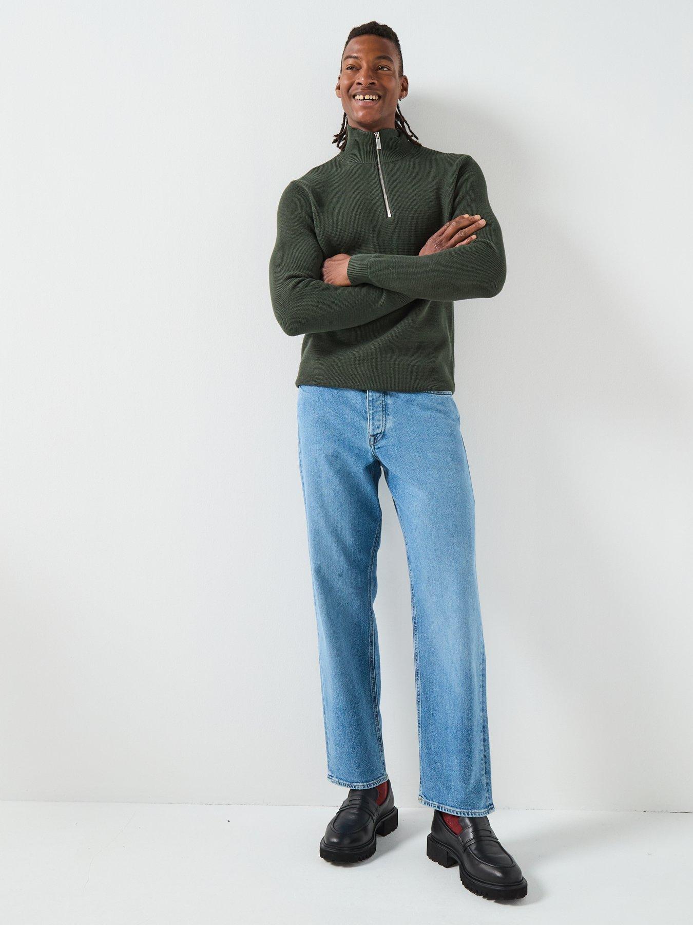selected-dane-long-sleeve-half-zip-knitted-jumper-dark-greenback