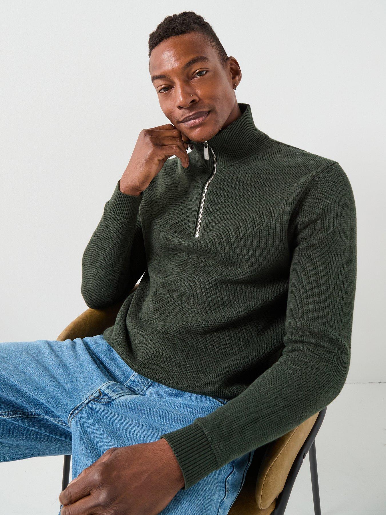 Image 6 of 6 of Selected Selected Dane Long Sleeve Hlaf Zip Knitted Jumper