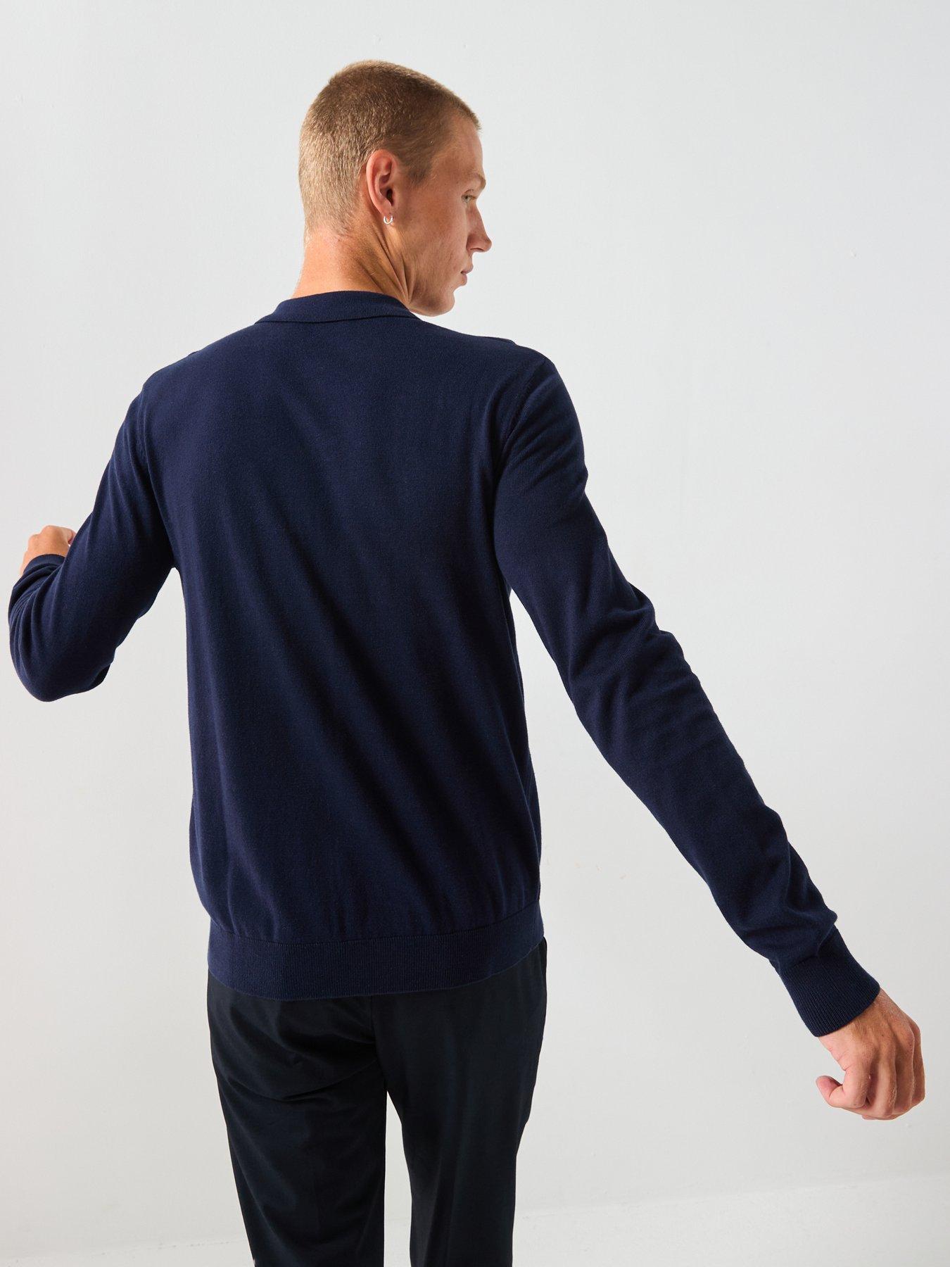 Image 2 of 6 of Selected Selected Berg Long Sleeve Half Zip Knitted Polo Shirt