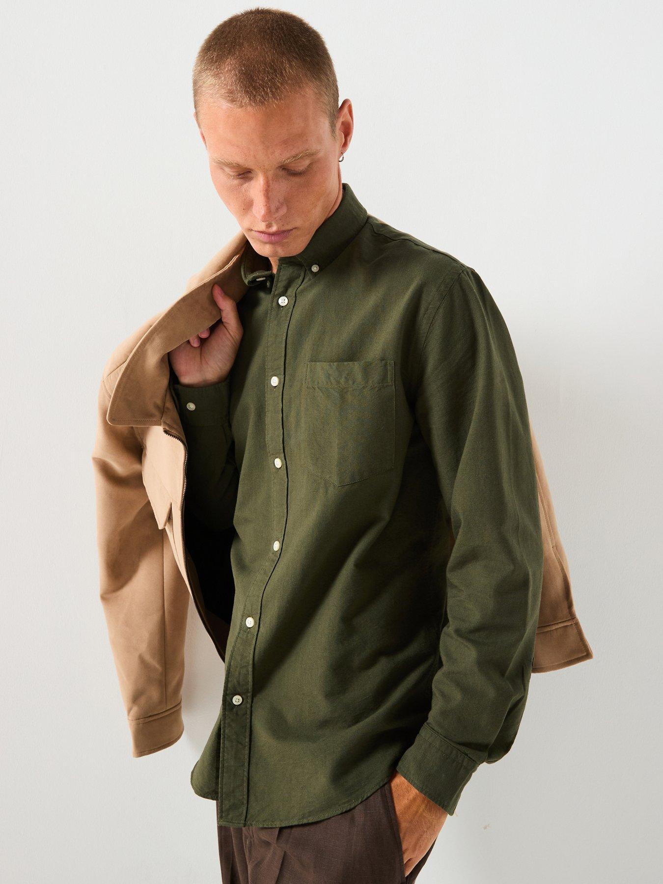 Selected Homme Grick Long Sleeve Oxford Shirt - Dark Green