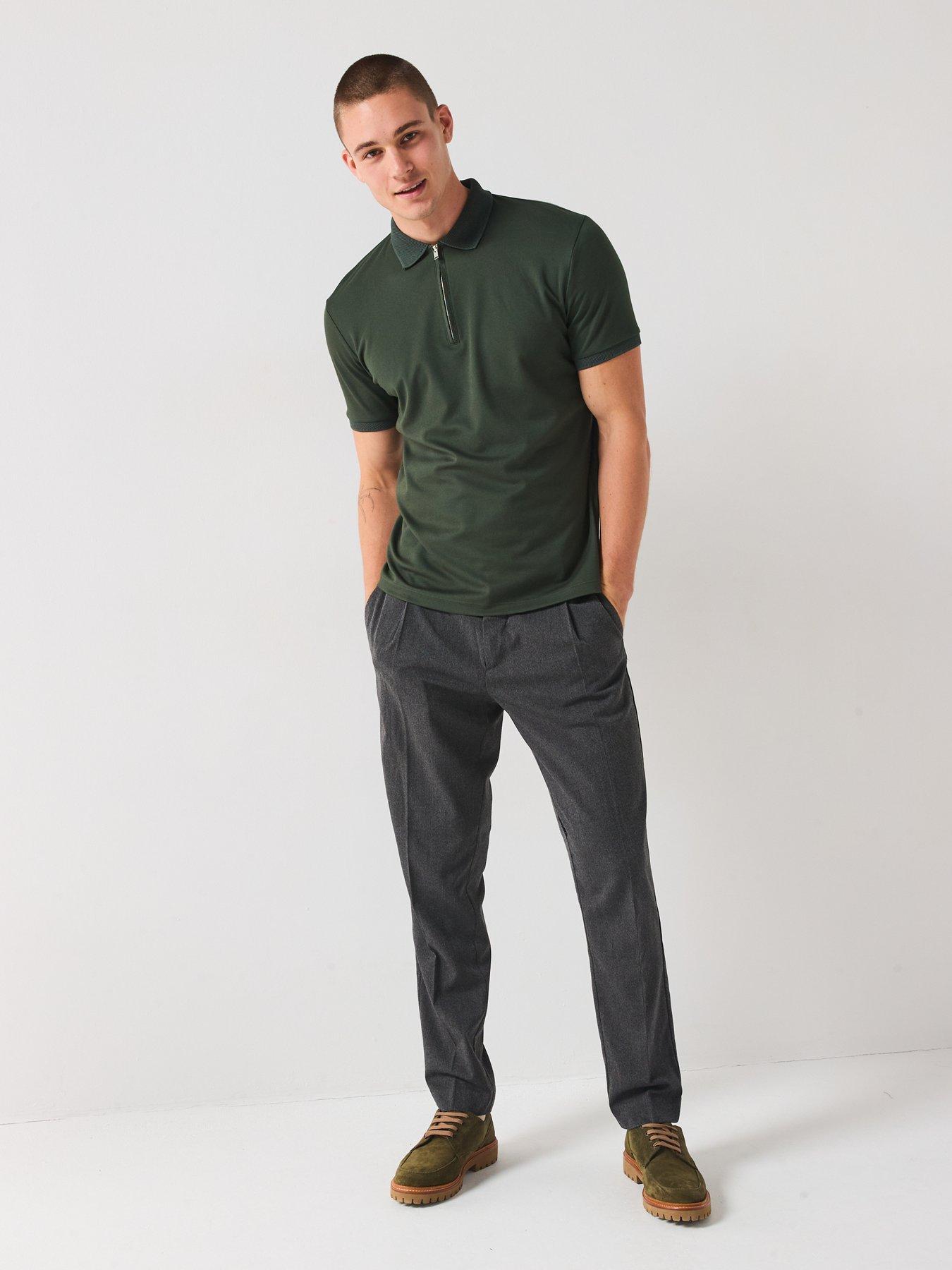 selected-homme-fave-zip-polo-shirt-dark-greenback