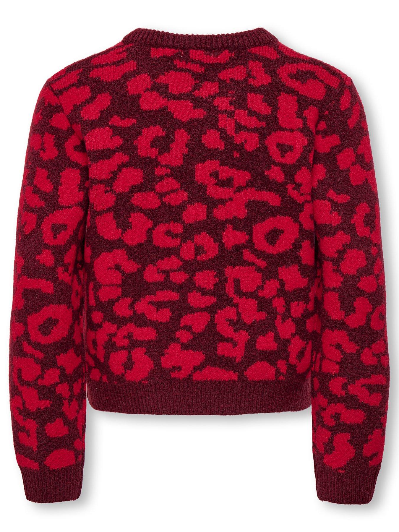 only-kids-girls-leopard-knitted-jumper-redback