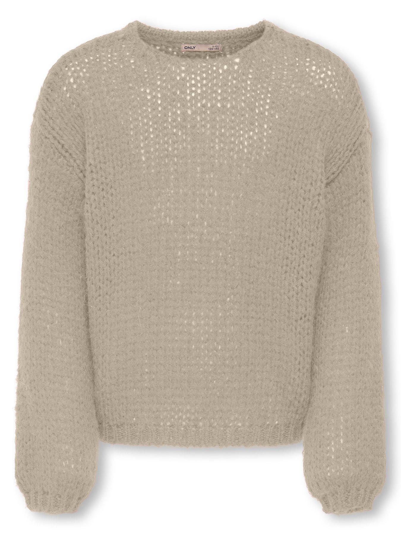 Only Kids Girls Loose Knitted Jumper - Cream