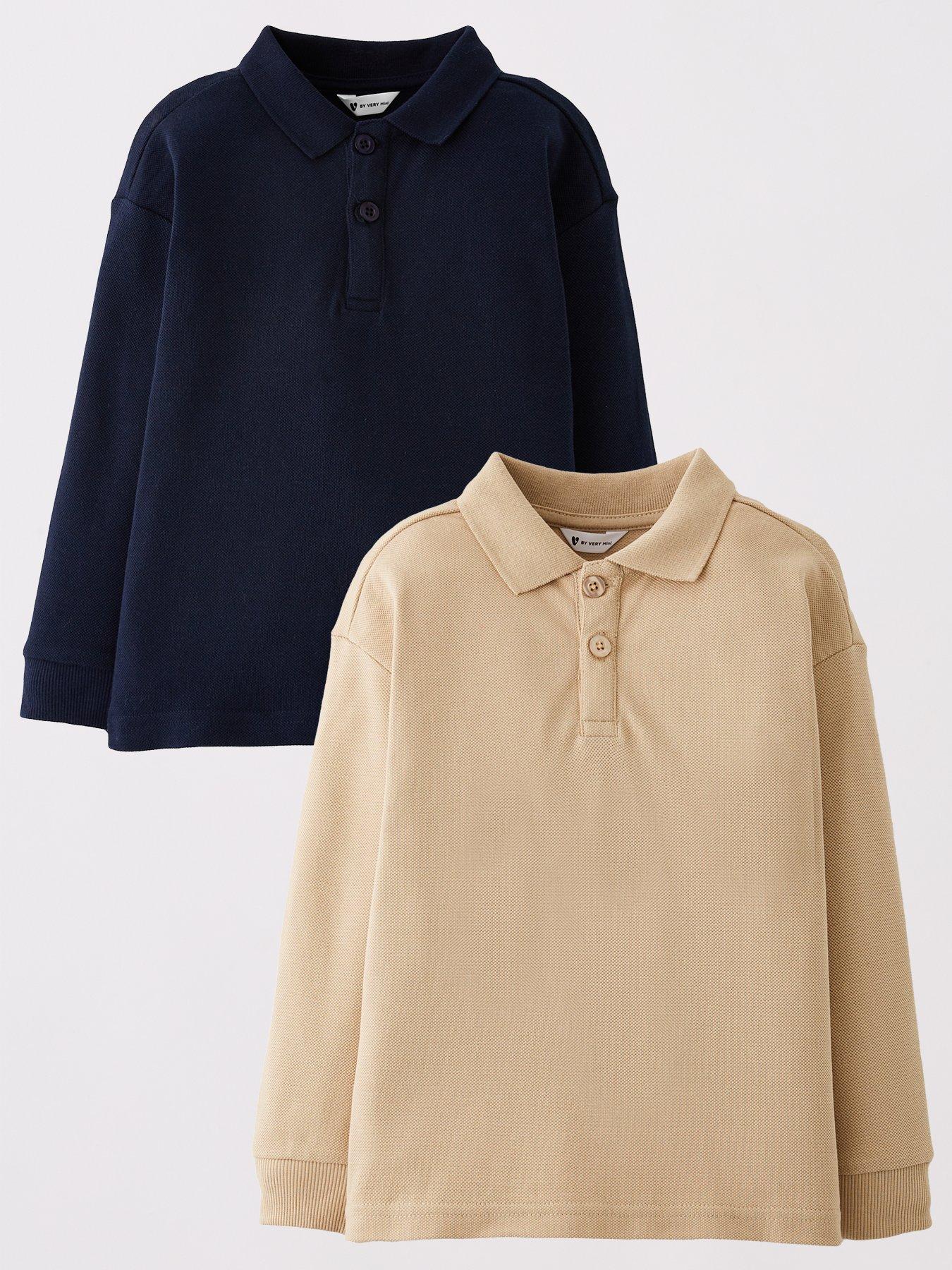 V by Very Boys 2 Pack Pique Polo Shirts - Multi