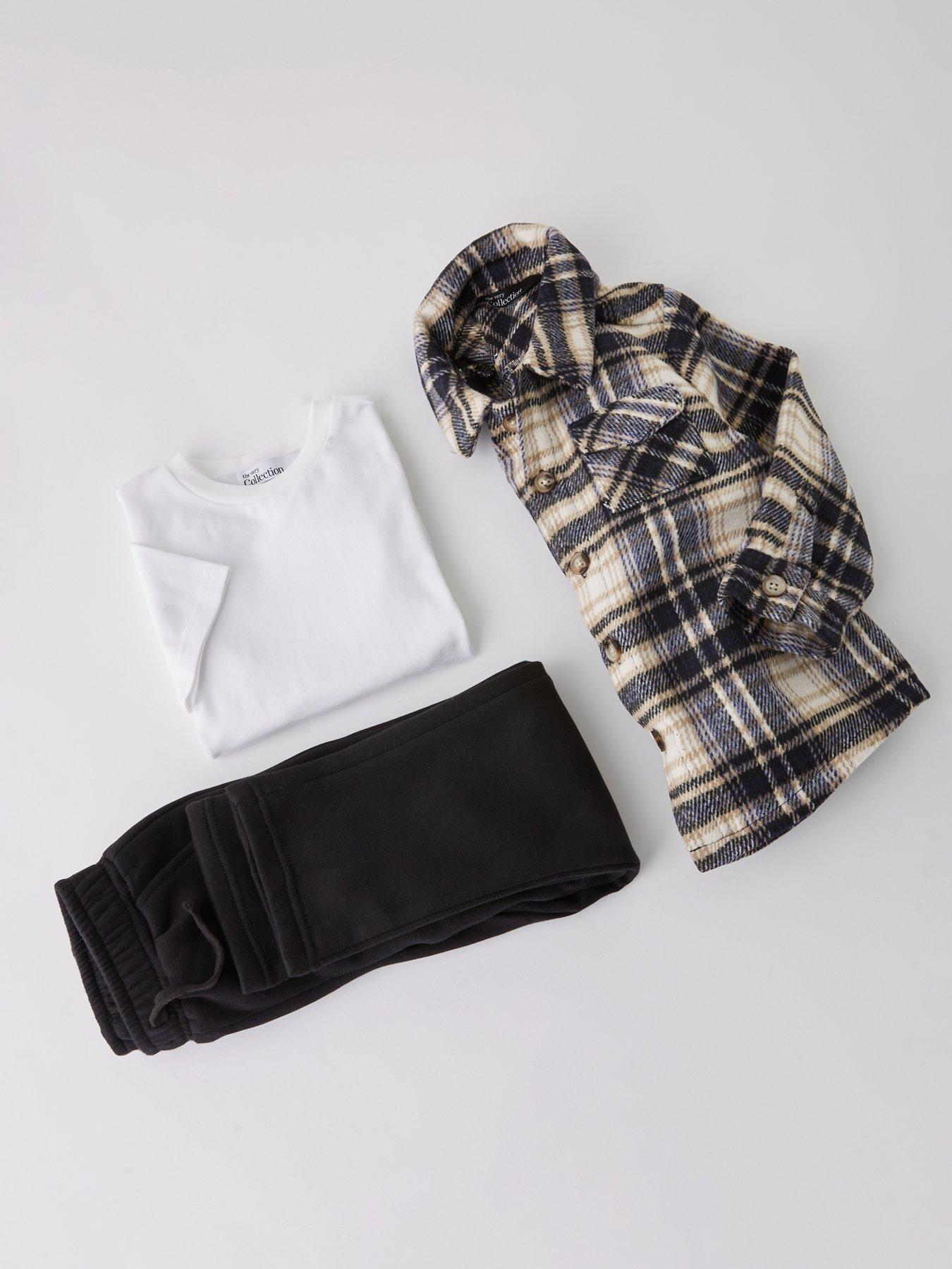 the-very-collection-boys-3-piece-checked-shirt-jogger-and-tshirt-set-multioutfit