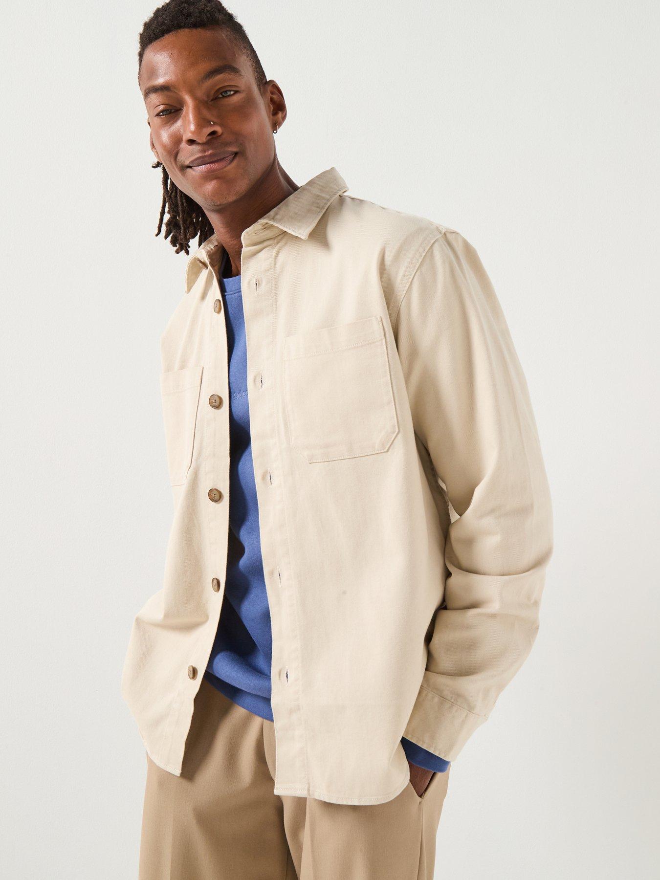 Selected Homme Travis Twill Plain Over Shirt - Beige