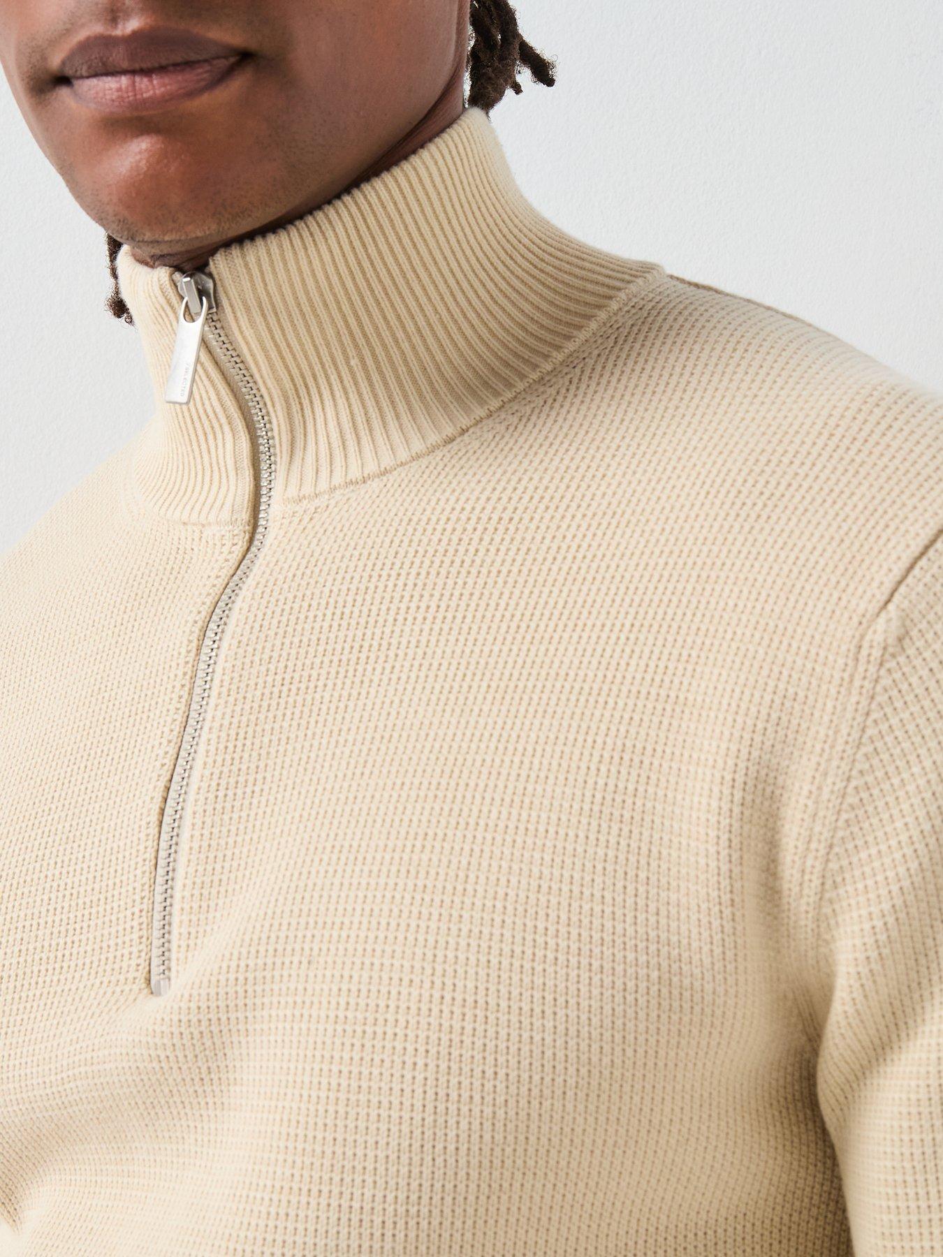 Image 4 of 6 of Selected Selected Dane Half Zip Knitted Jumper