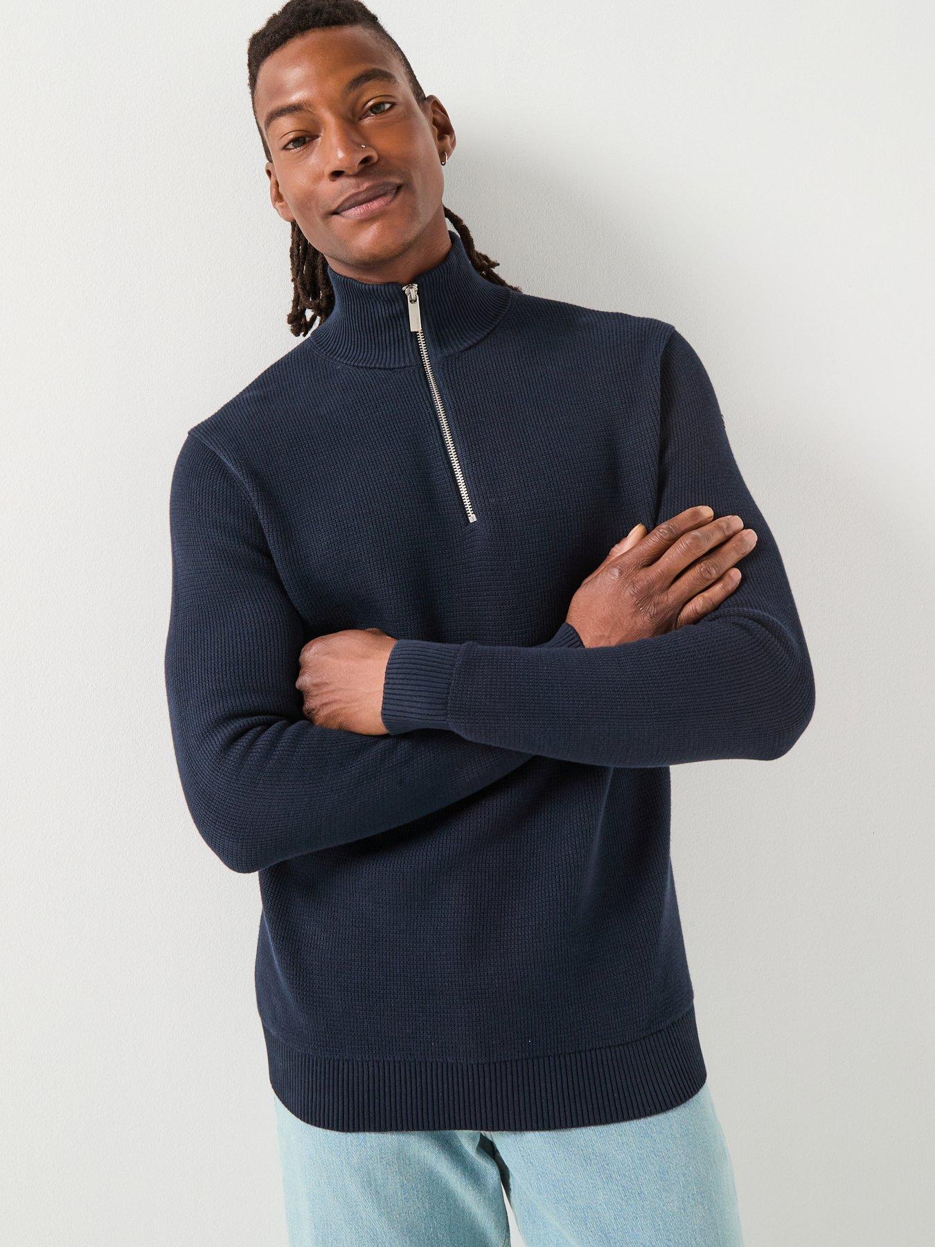 Selected Homme Dane Half Zip Knitted Jumper - Navy