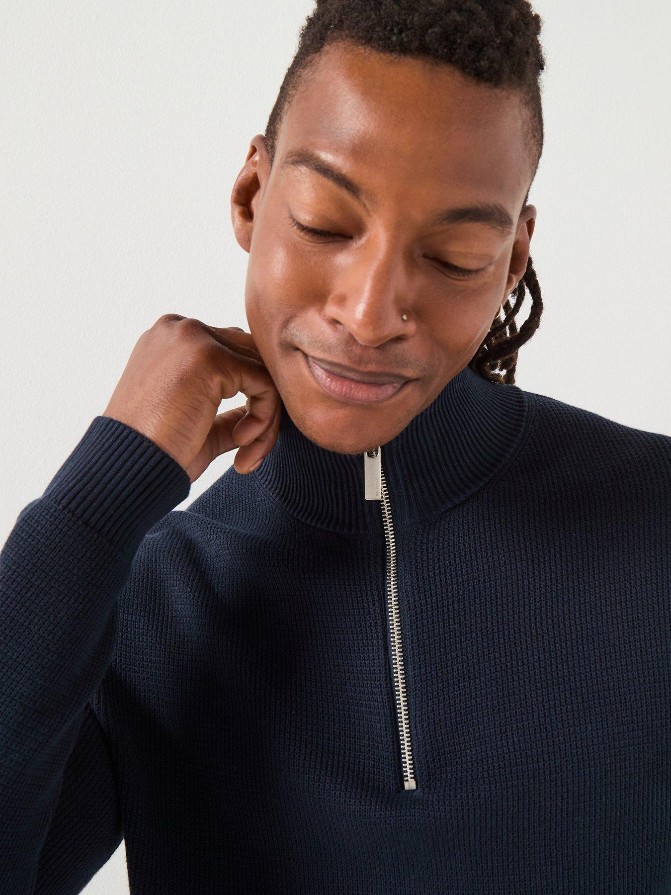 Image 4 of 6 of Selected Selected Dane Half Zip Knitted Jumper