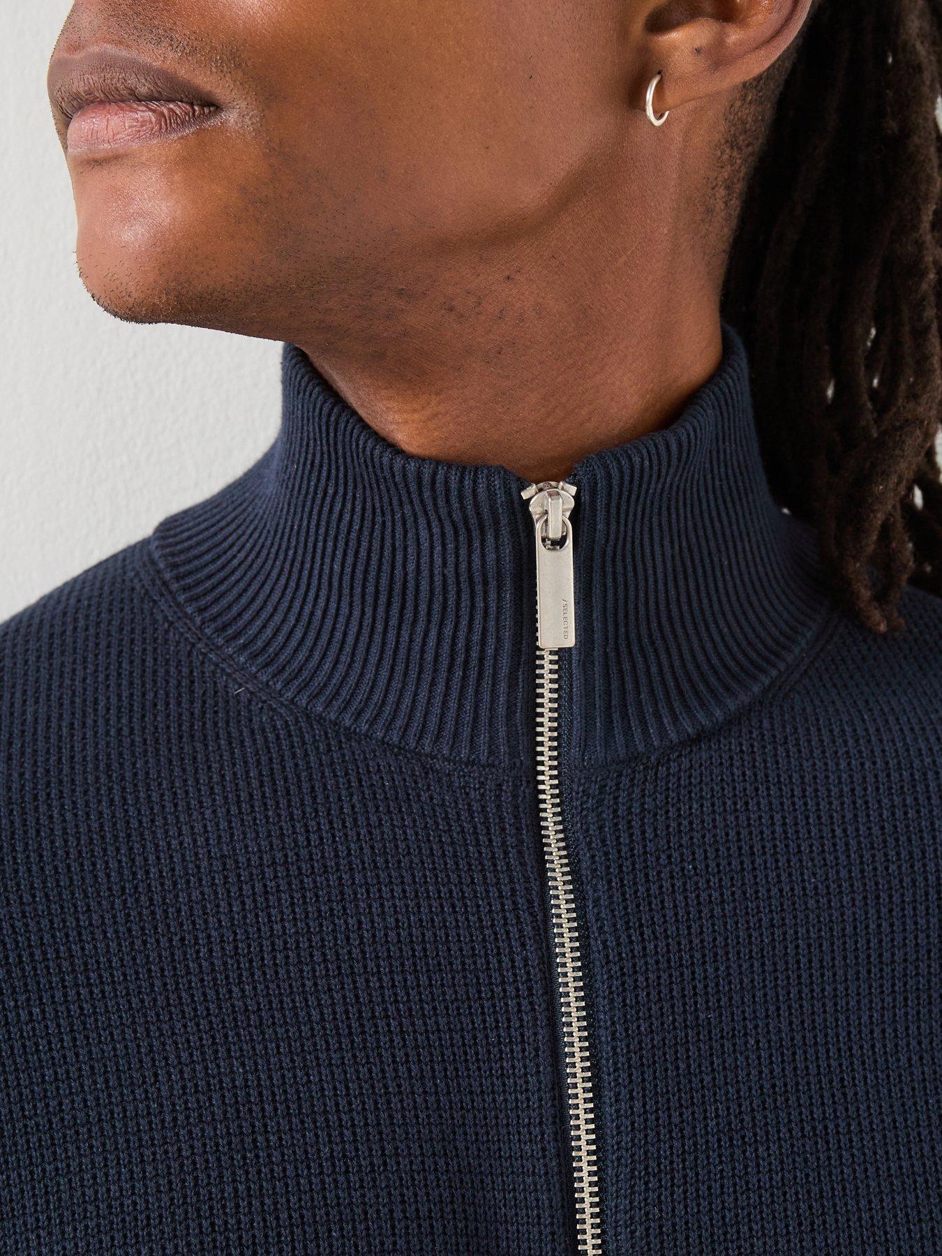 Image 5 of 6 of Selected Selected Dane Half Zip Knitted Jumper