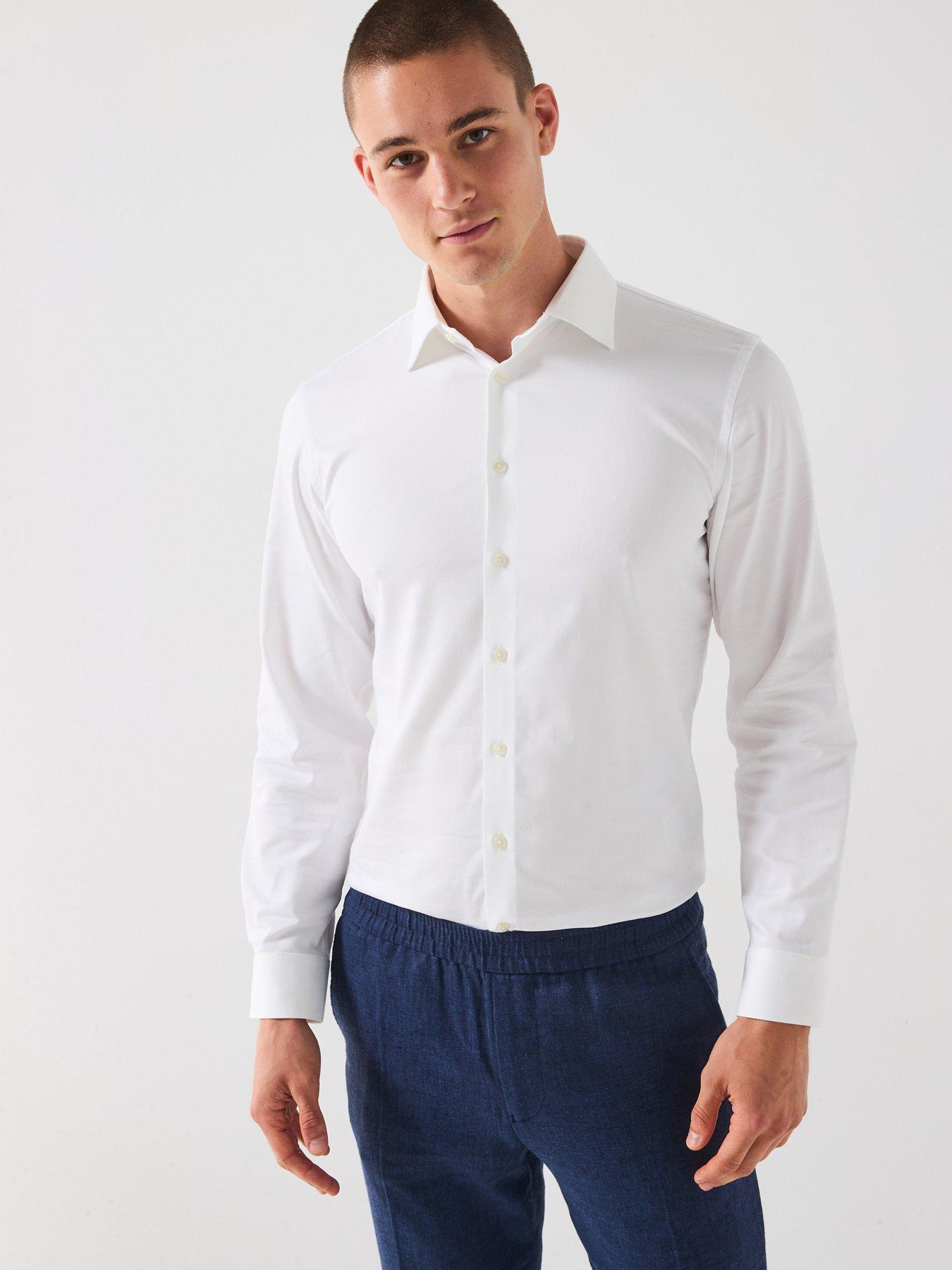 Selected Homme Long Sleeve Slim Performance Shirt - White