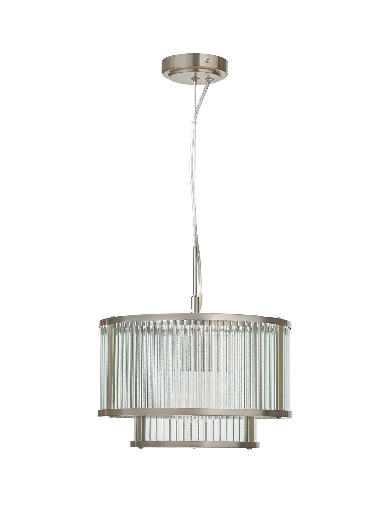 Image 2 of 6 of The Very Collection Ribbed Glass Tiered Pendant Light