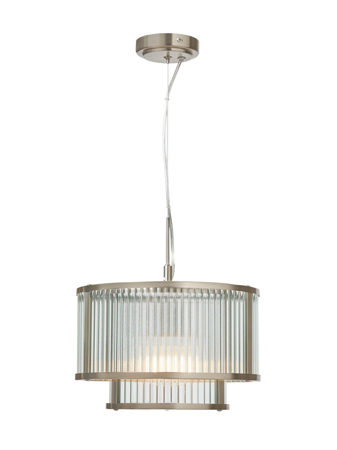 Image 3 of 6 of The Very Collection Ribbed Glass Tiered Pendant Light