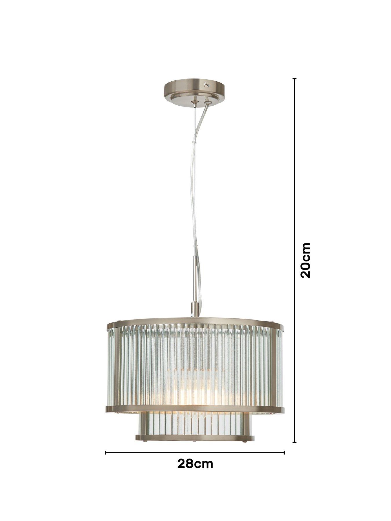 Image 5 of 6 of The Very Collection Ribbed Glass Tiered Pendant Light