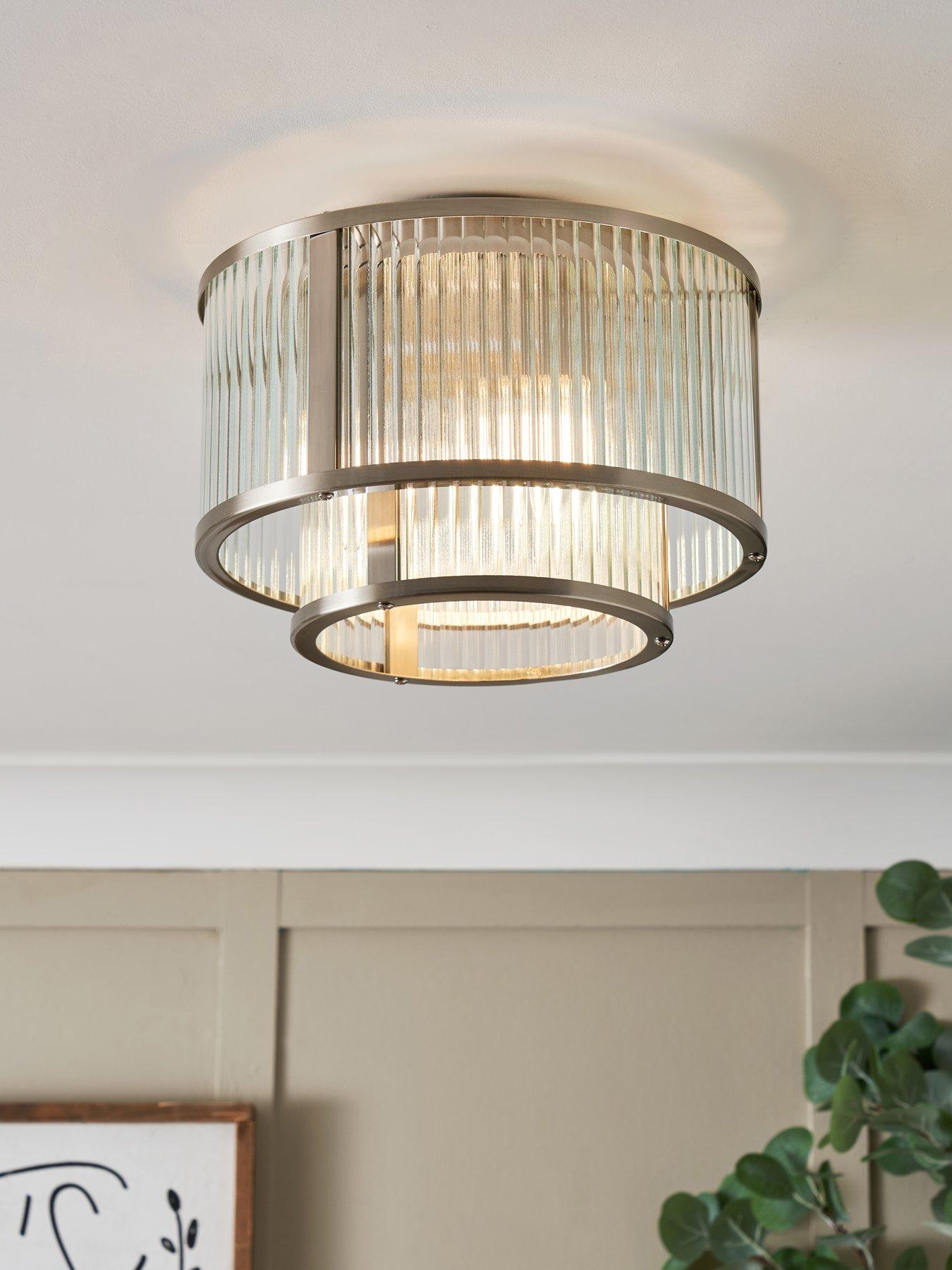 The Very Collection Ribbed Glass Tiered Ceiling Flush